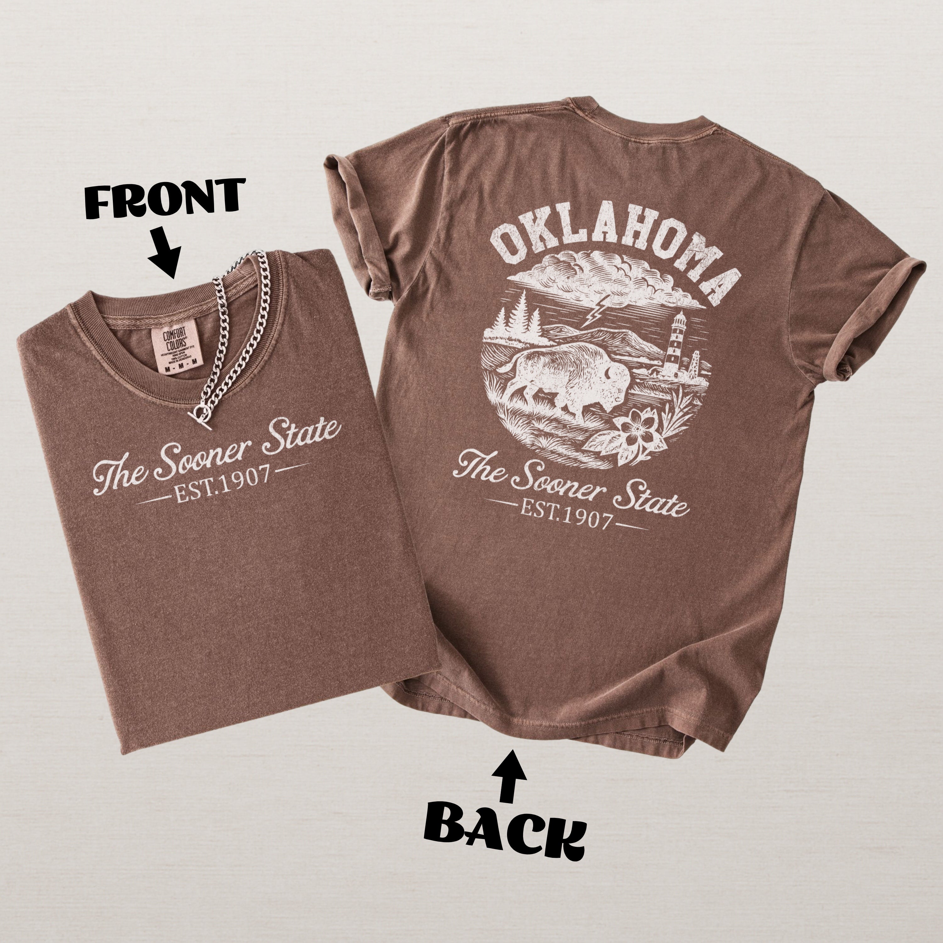Oklahoma Retro Prairie Sky Vintage Sooner State Comfort Colors Souvenir T-Shirt