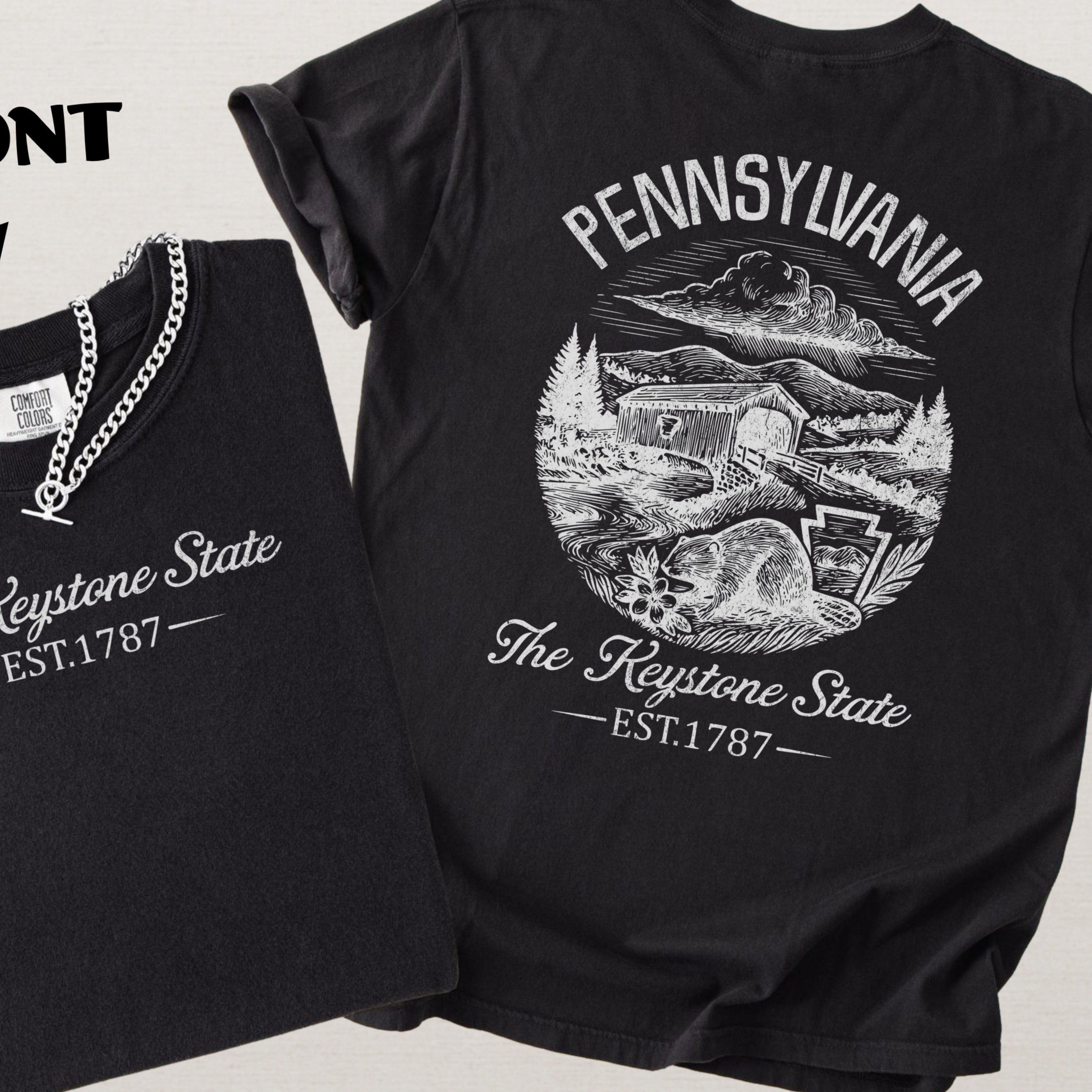 Pennsylvania Retro Keystone Vintage State Pride Comfort Colors Souvenir T-Shirt
