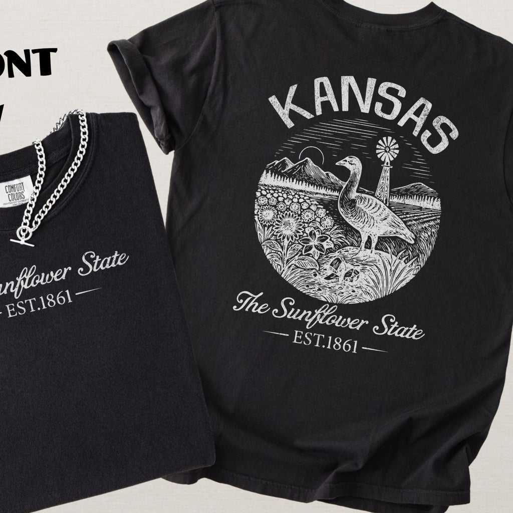 Kansas Retro Sunflower Comfort Colors Souvenir T-Shirt