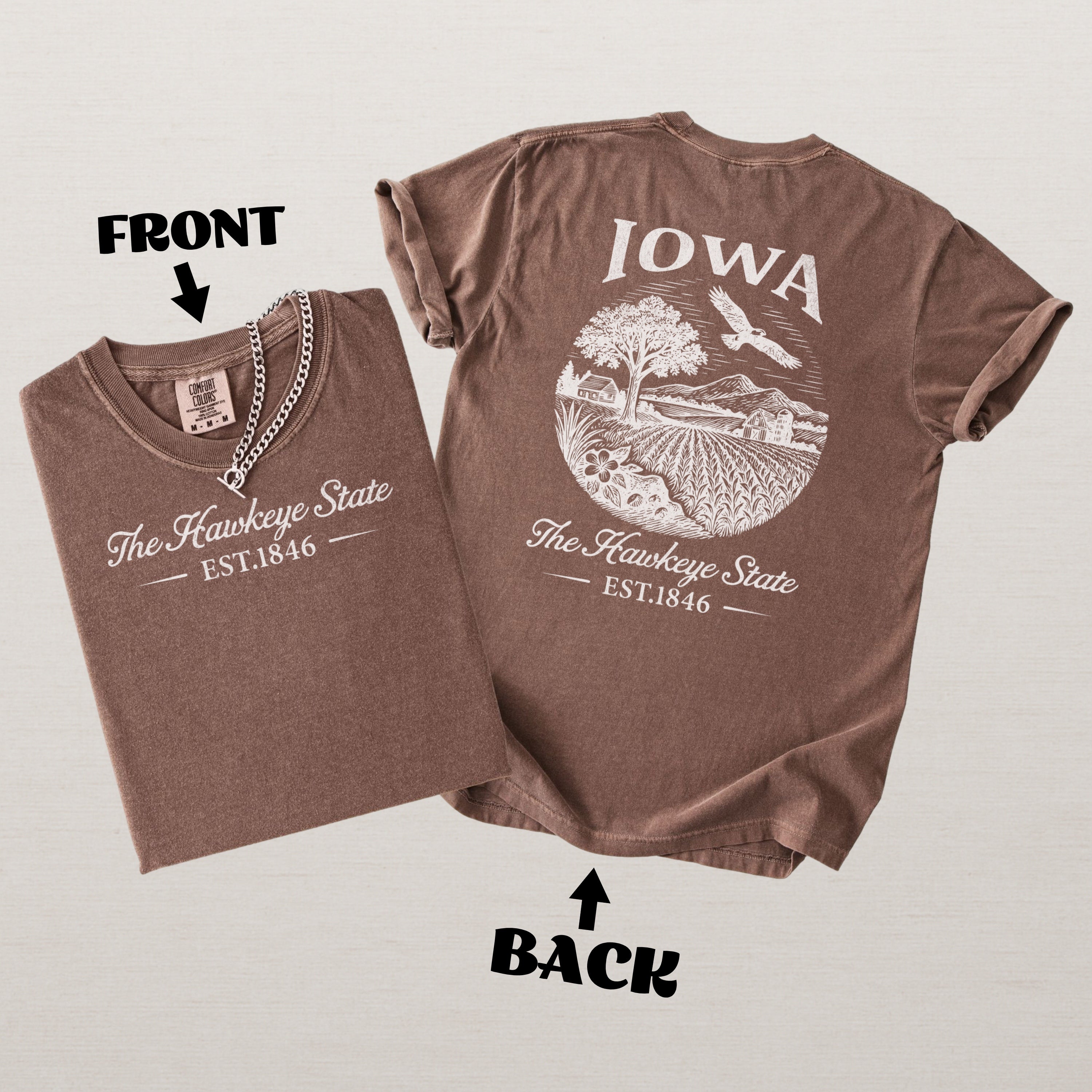 Iowa Vintage Farm and Heartland Comfort Colors Souvenir T-Shirt