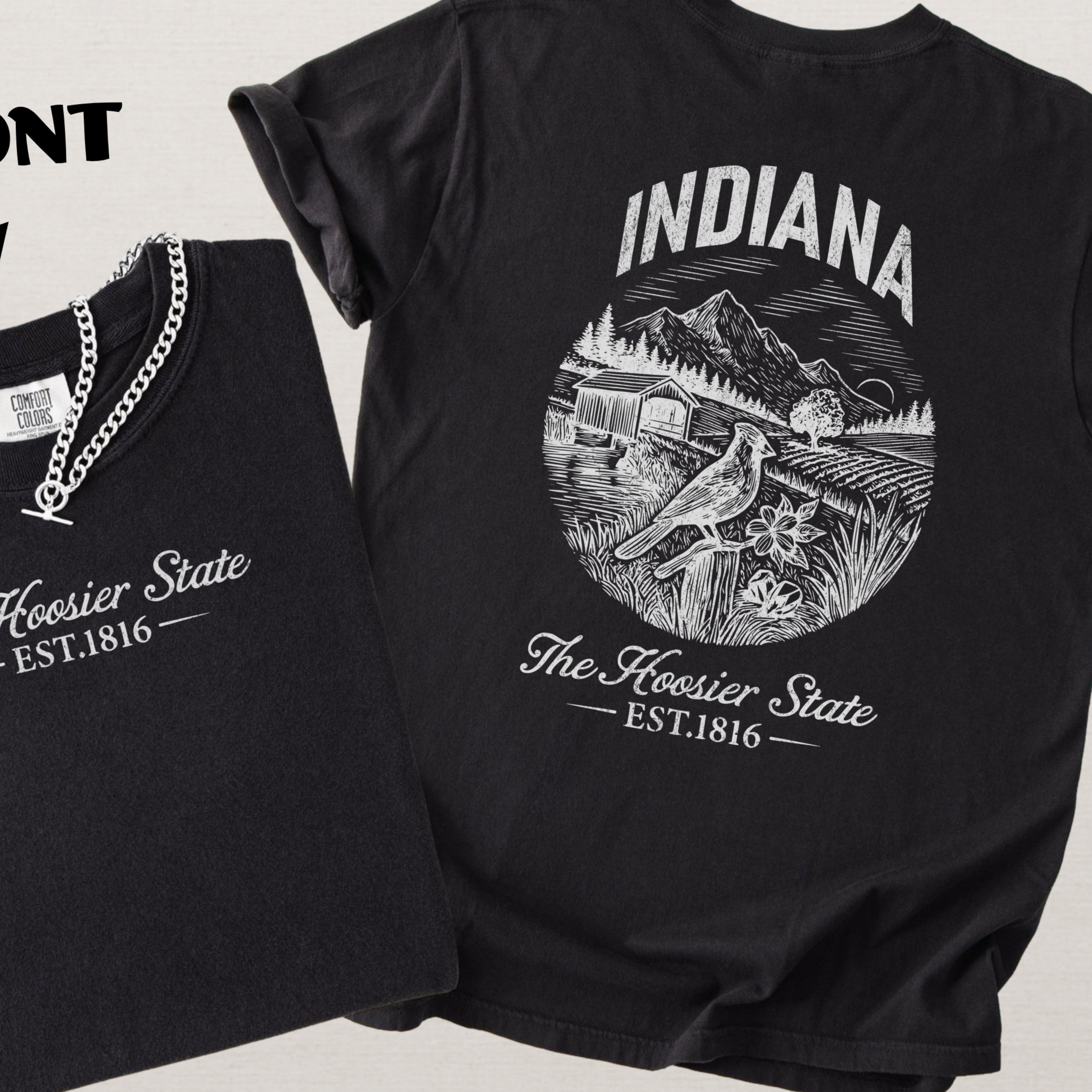 Indiana Vintage Hoosier State Comfort Colors Souvenir T-Shirt