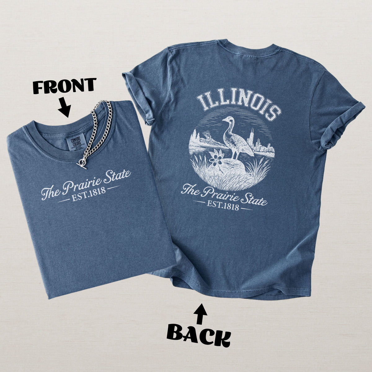Illinois Retro Land of Lincoln Comfort Colors Souvenir T-Shirt