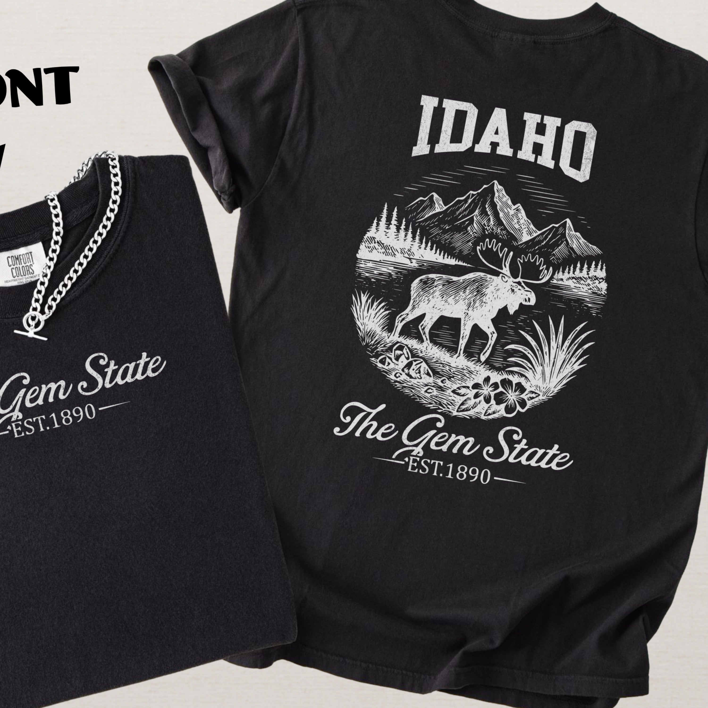 Idaho Retro Mountain Design Vintage Gem State Comfort Colors Souvenir T-Shirt