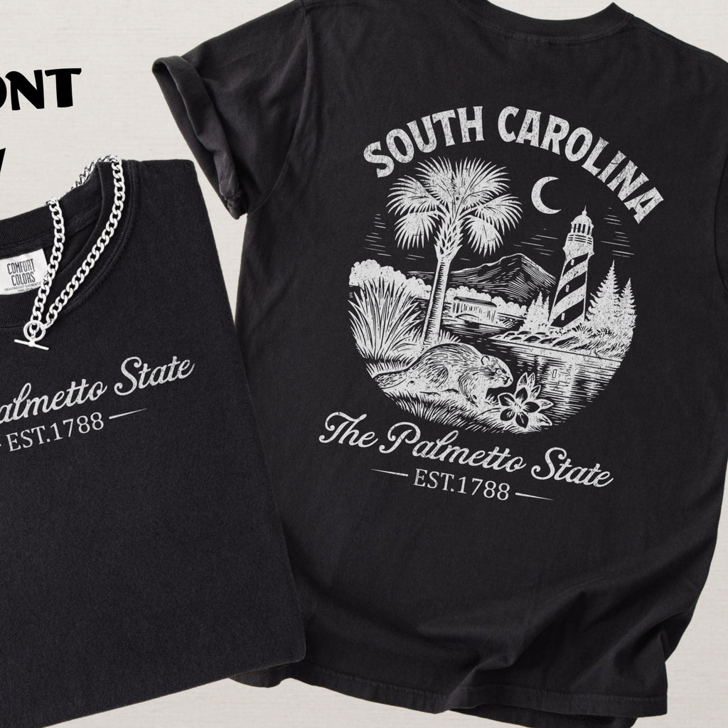South Carolina Retro Palmetto State Comfort Colors Souvenir T-Shirt