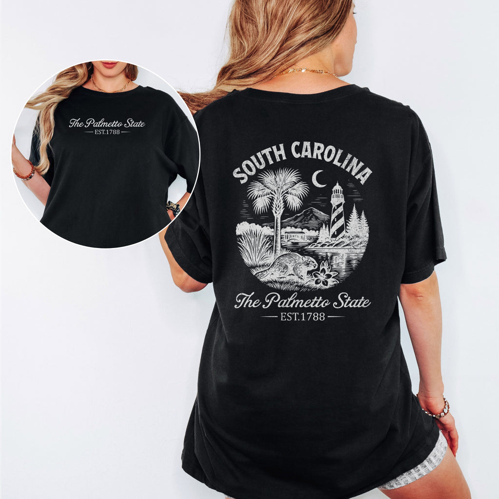 South Carolina Retro Palmetto State Comfort Colors Souvenir T-Shirt