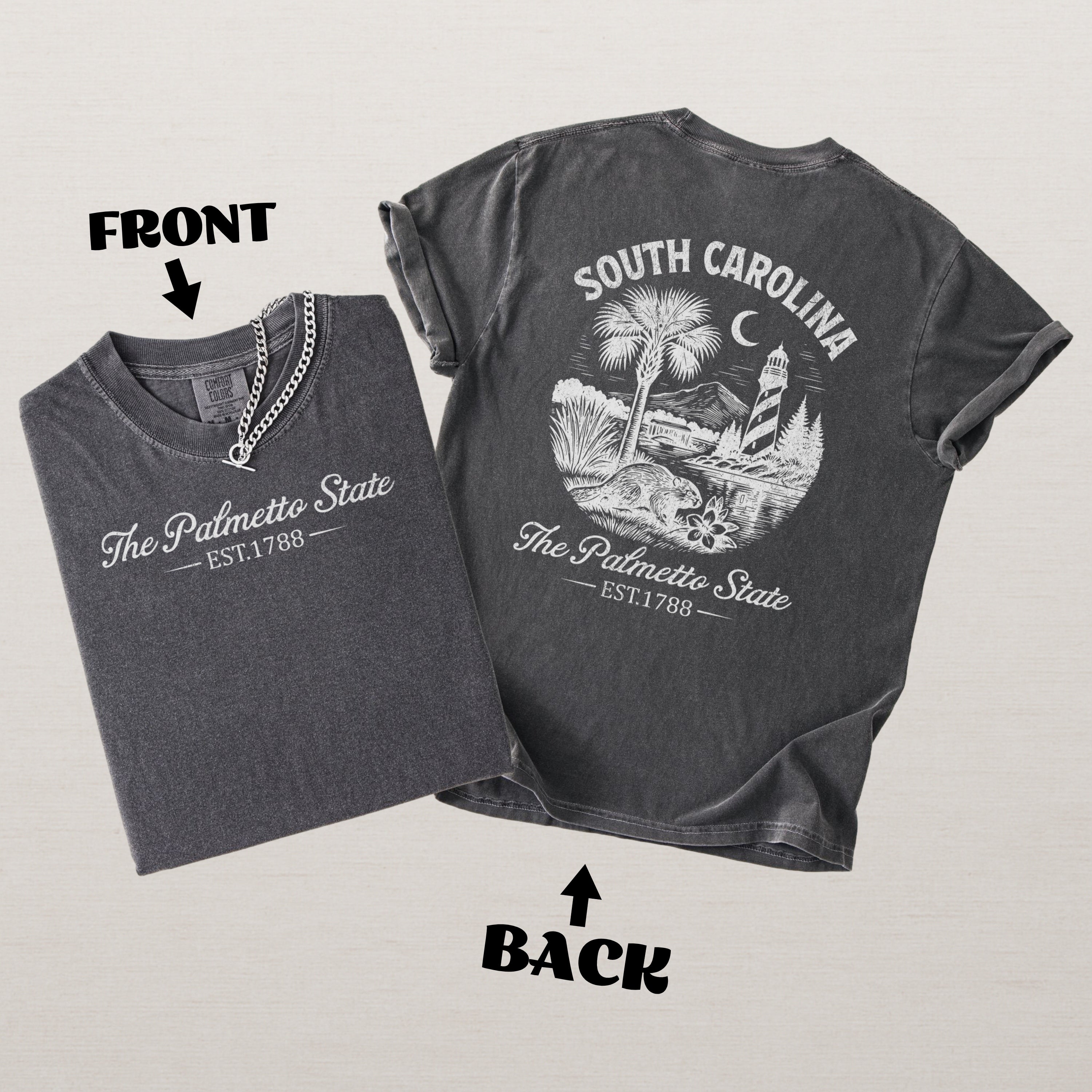 South Carolina Retro Palmetto State Comfort Colors Souvenir T-Shirt