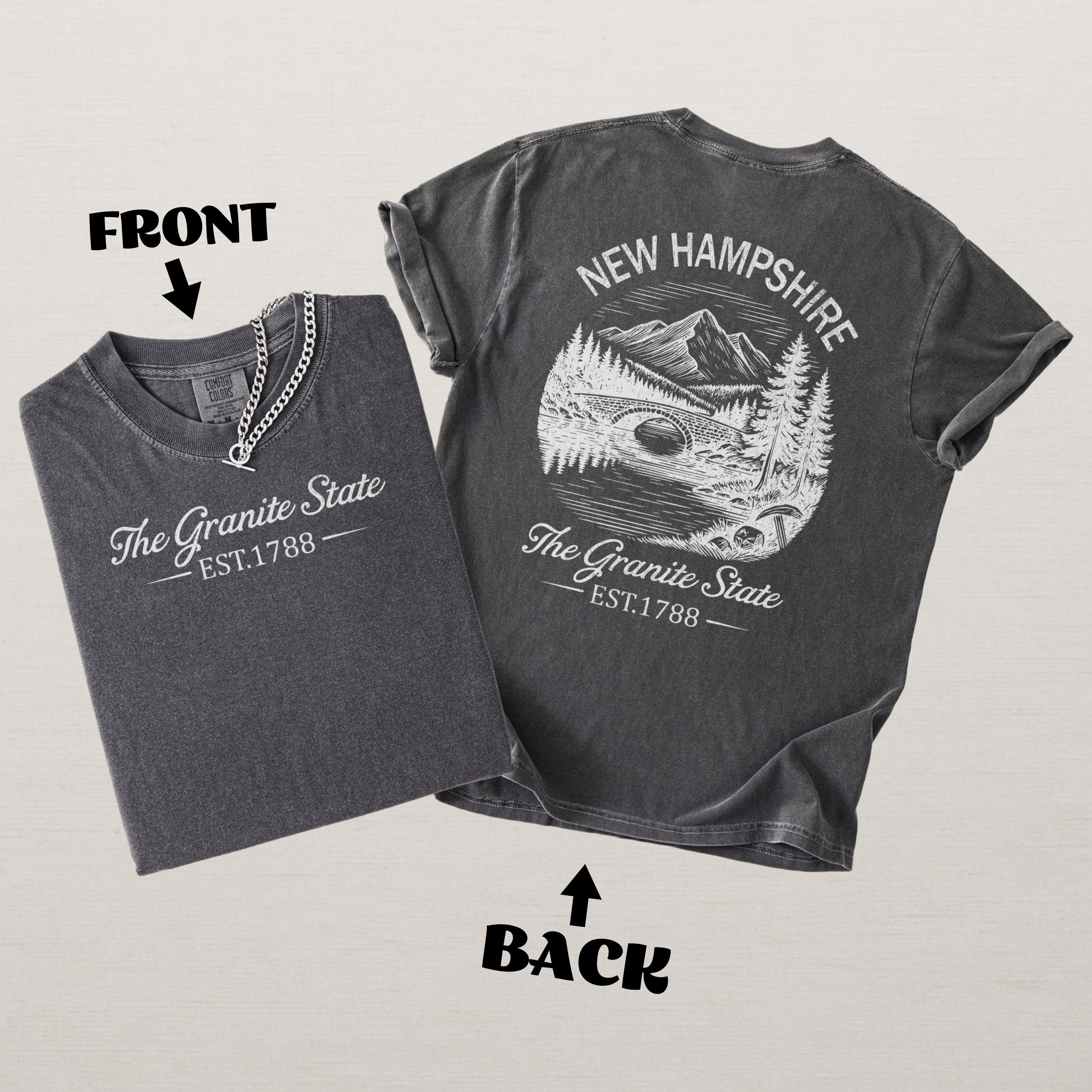 New Hampshire  Retro Mountain Granite State Comfort Colors Souvenir T-Shirt