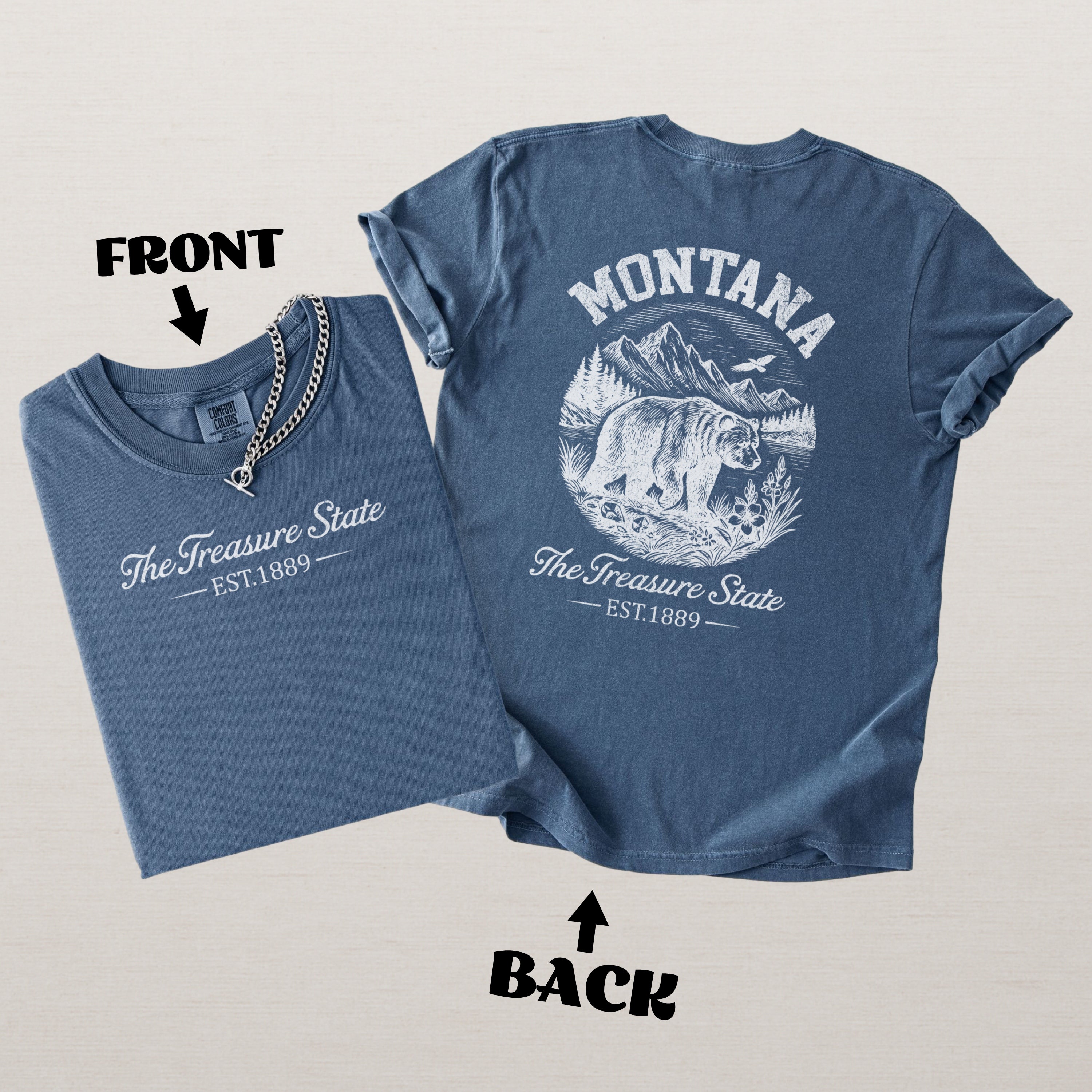 Montana Vintage Mountain Big Sky State Comfort Colors Souvenir T-Shirt