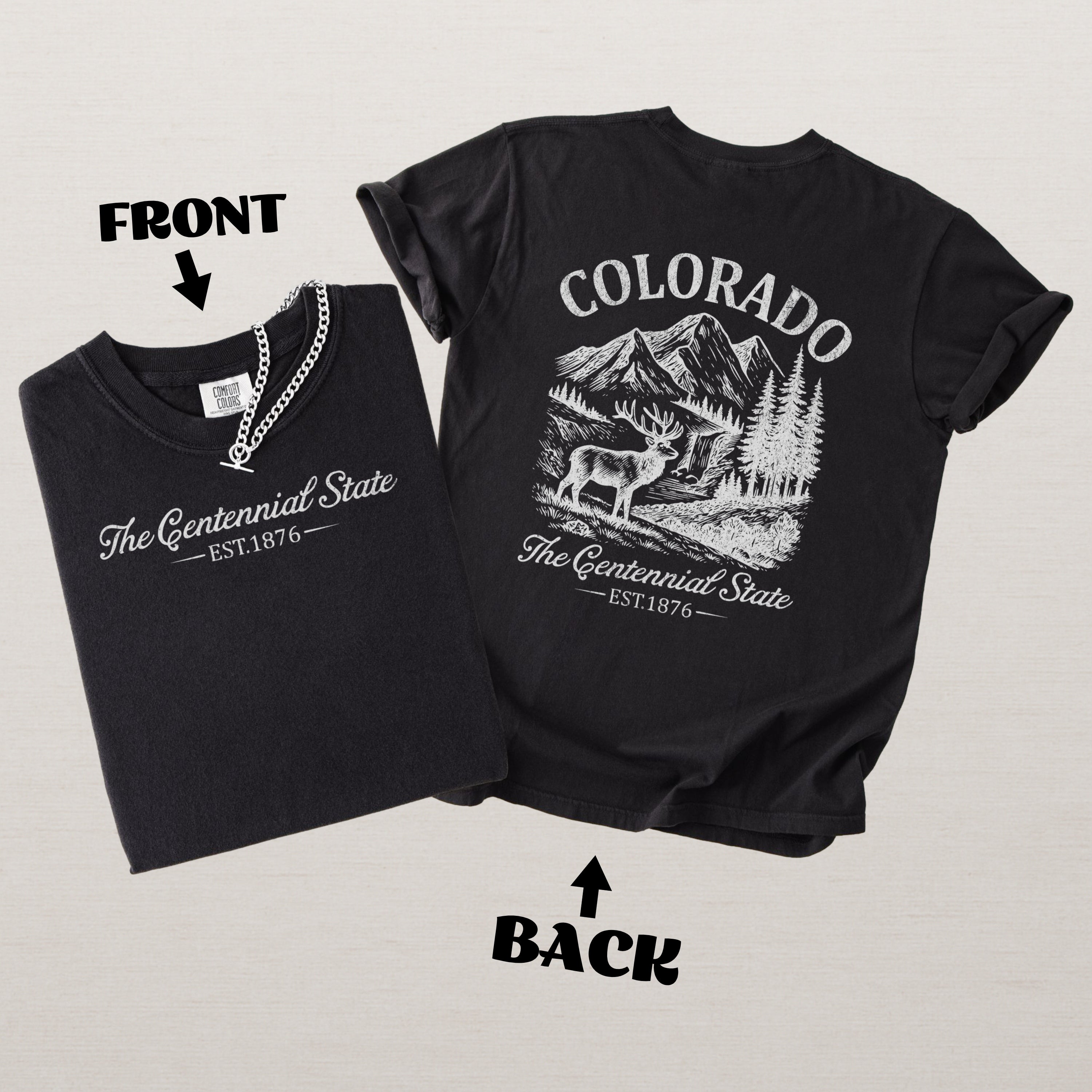 Colorado Retro Rocky Mountains Comfort Colors Souvenir T-Shirt
