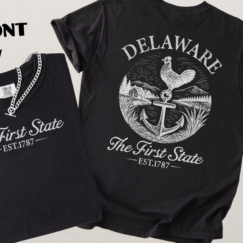 Delaware Retro The First State Comfort Colors Souvenir T-Shirt