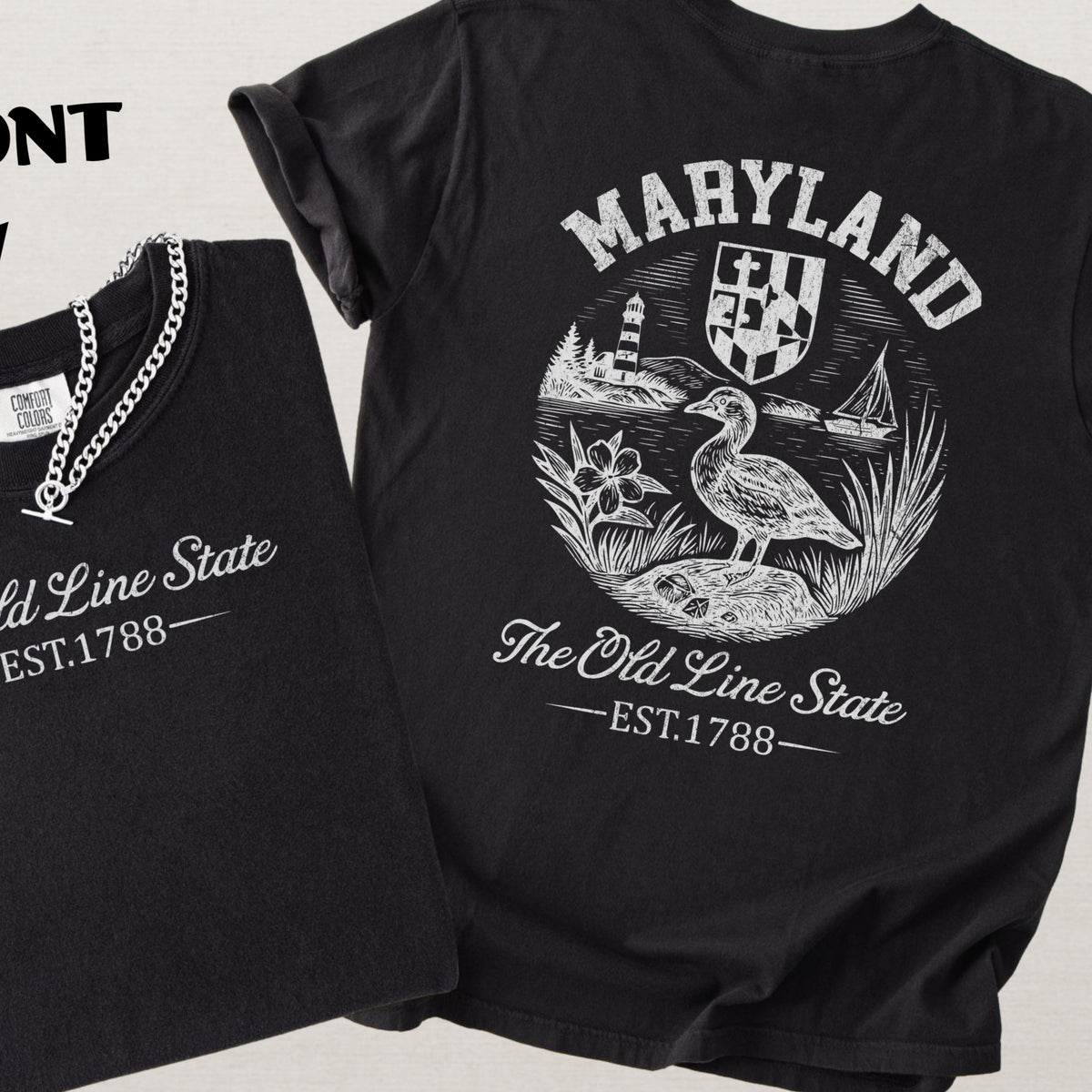 Maryland Retro Old Line State Comfort Colors Souvenir T-Shirt