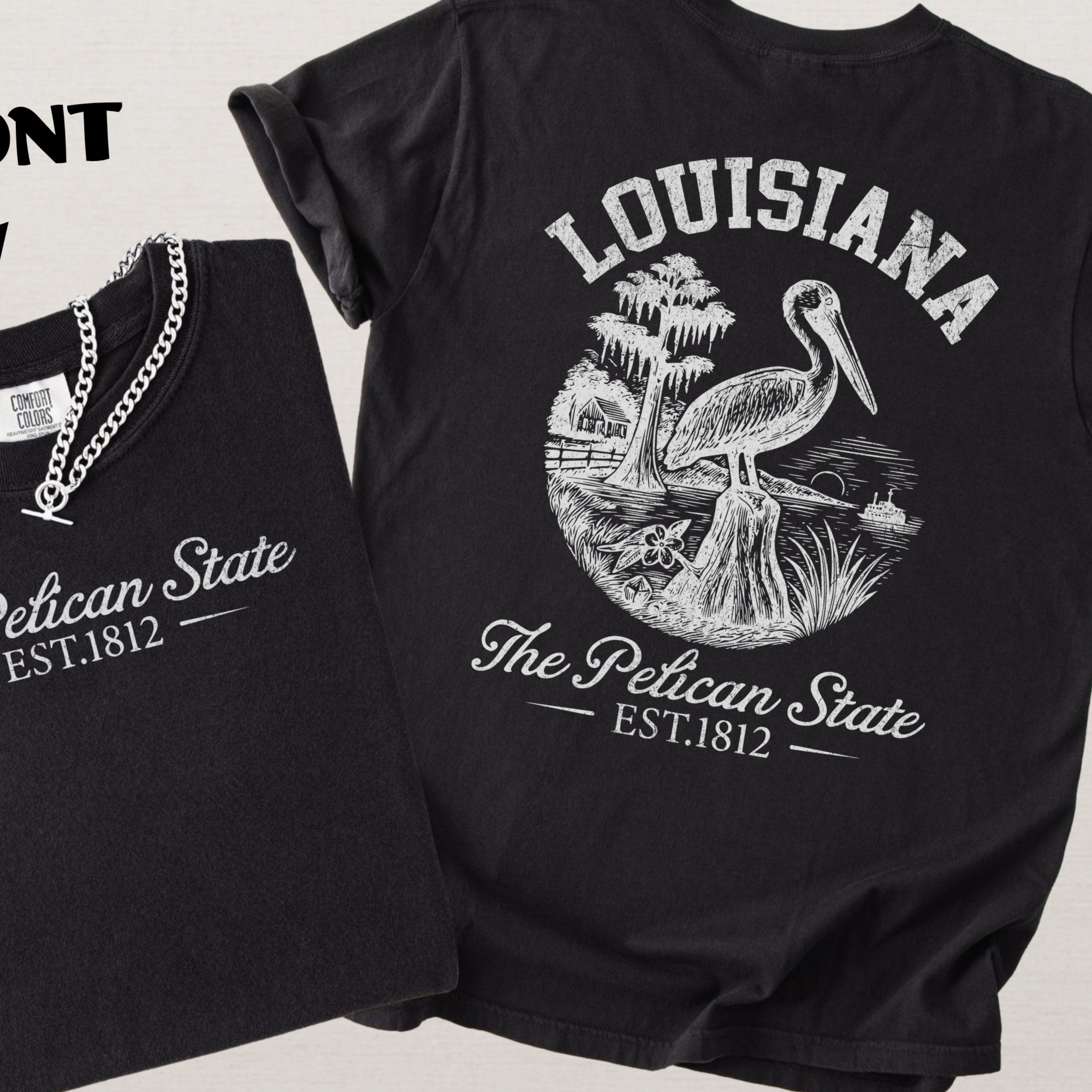 Louisiana Vintage Bayou State Comfort Colors Souvenir T-Shirt