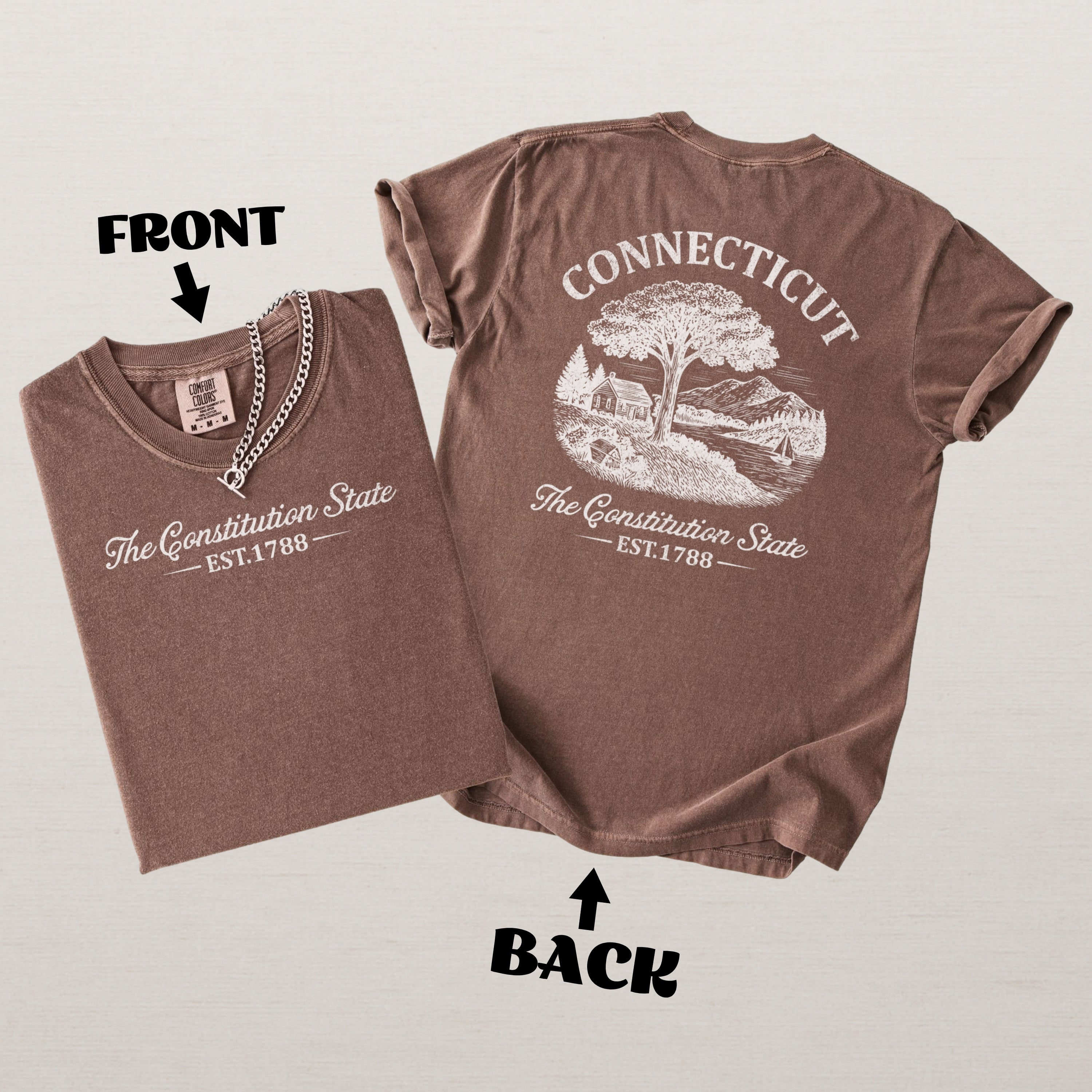 Connecticut Vintage Coastal Comfort Colors Souvenir T-Shirt