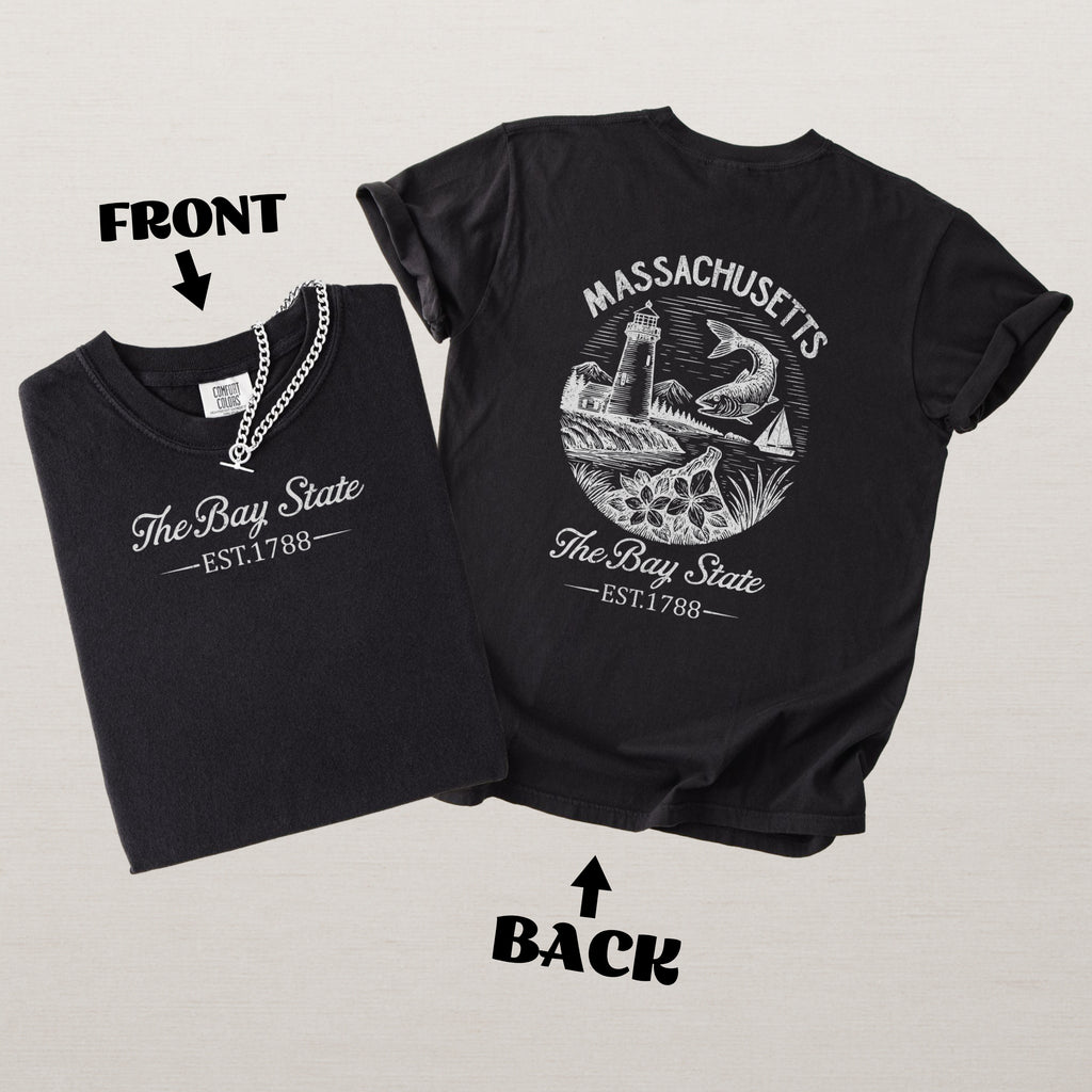 Massachusetts Retro Cape Cod Bay State Comfort Colors Souvenir T-Shirt