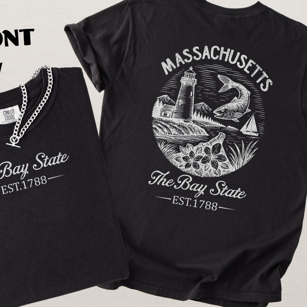 Massachusetts Retro Cape Cod Bay State Comfort Colors Souvenir T-Shirt