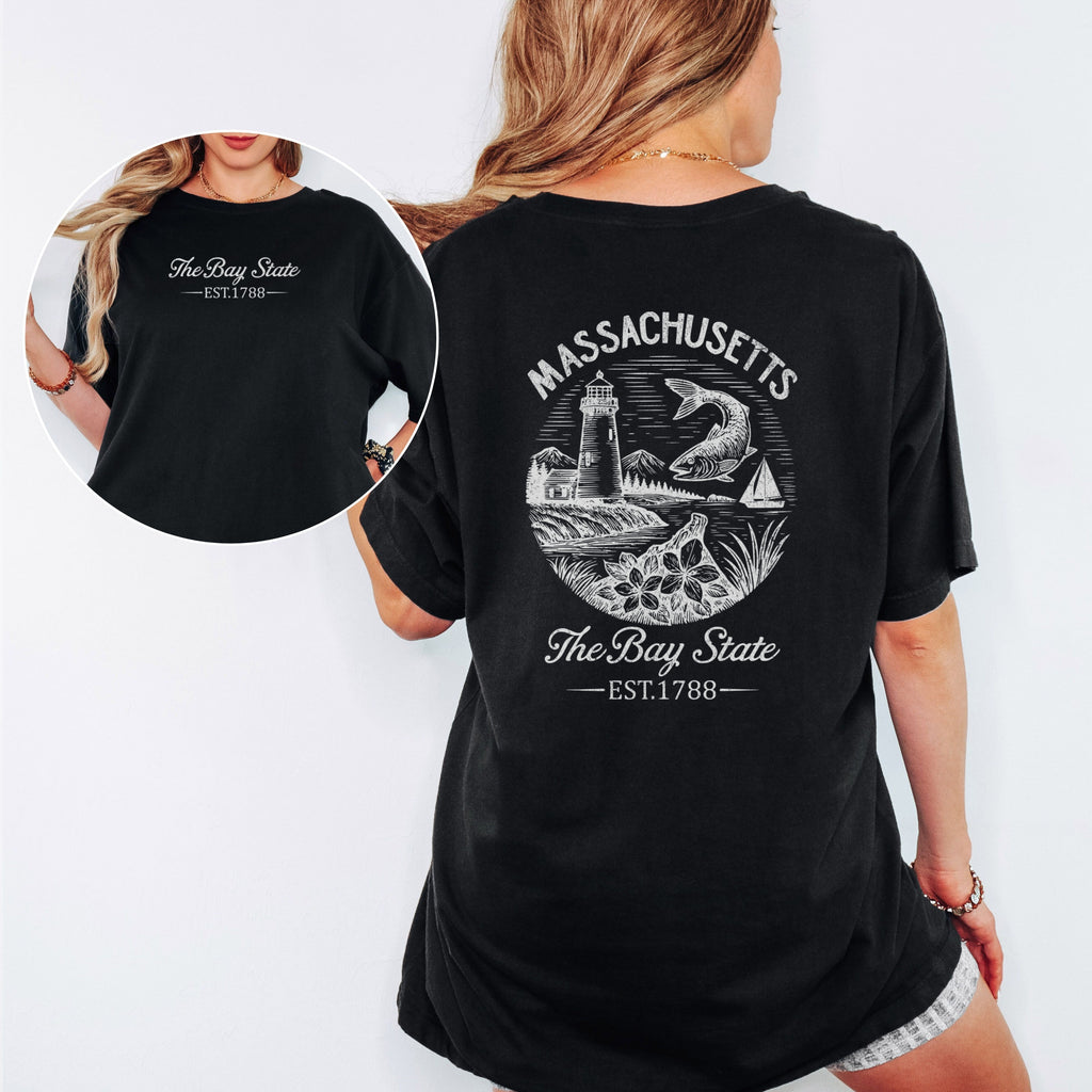 Massachusetts Retro Cape Cod Bay State Comfort Colors Souvenir T-Shirt