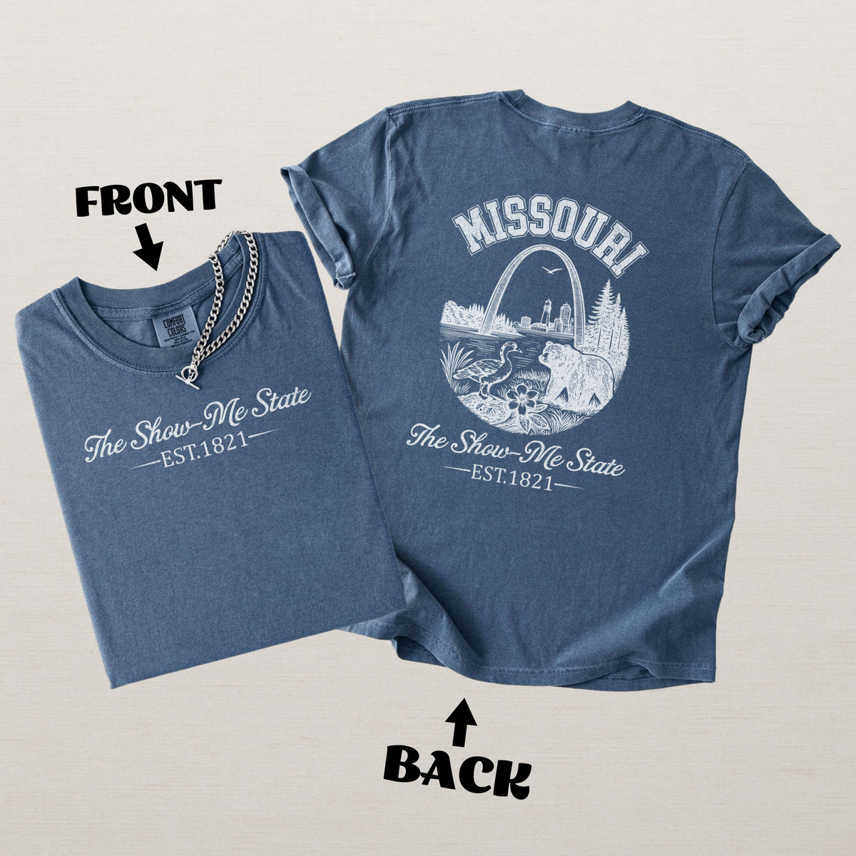 Missouri Retro Gateway Arch Show Me State Comfort Colors Souvenir T-Shirt