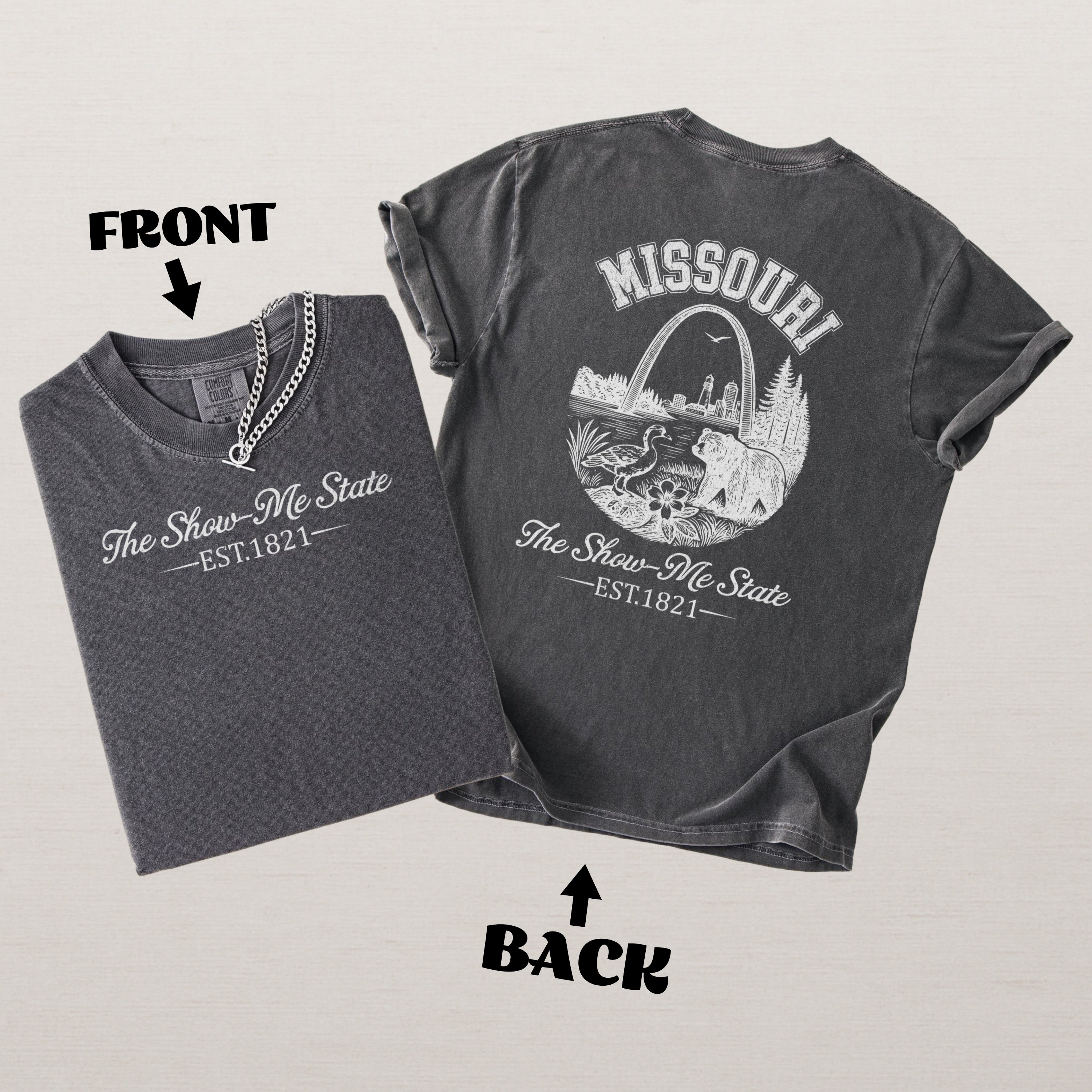 Missouri Retro Gateway Arch Show Me State Comfort Colors Souvenir T-Shirt