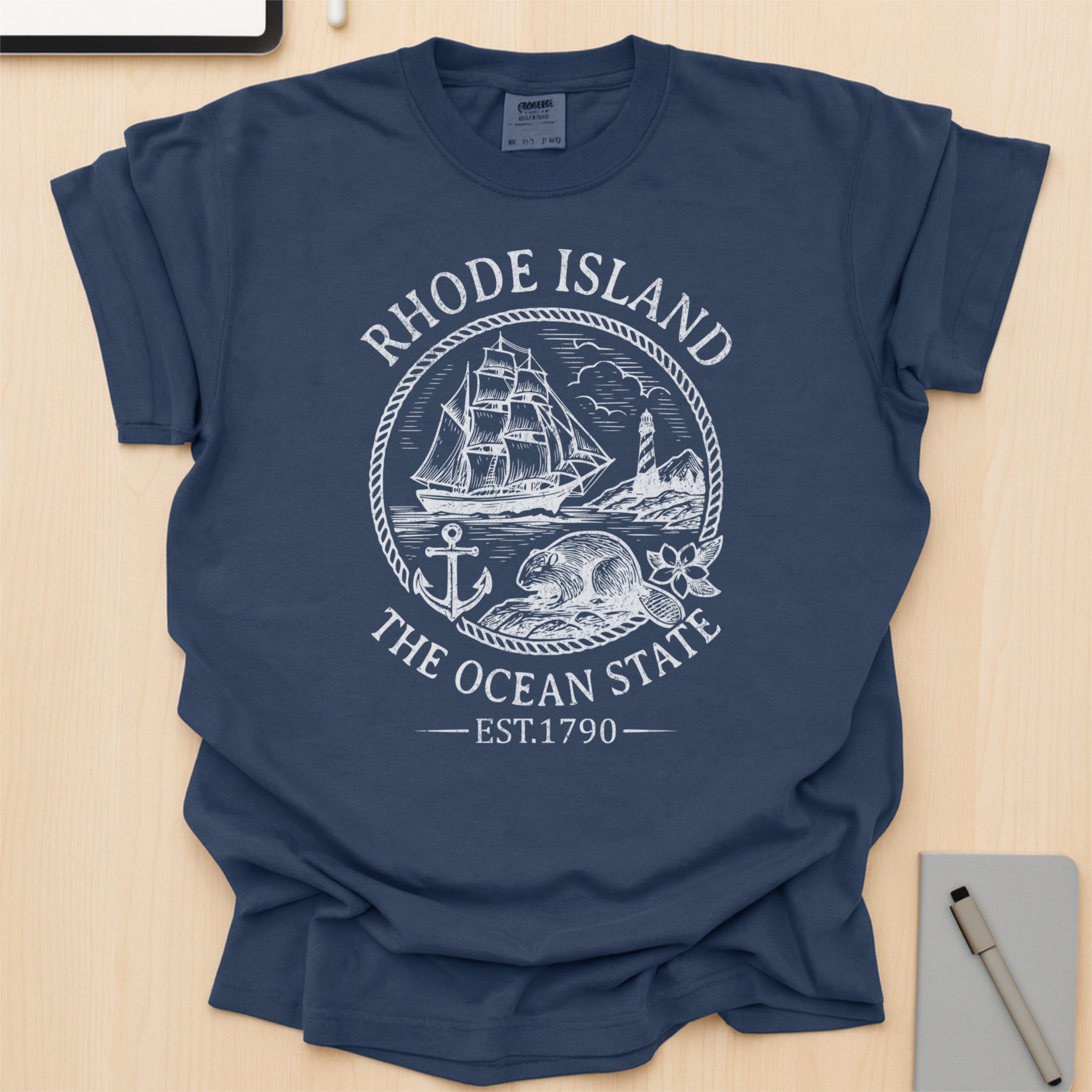Rhode Island Vintage Ocean State Comfort Colors Souvenir T-Shirt