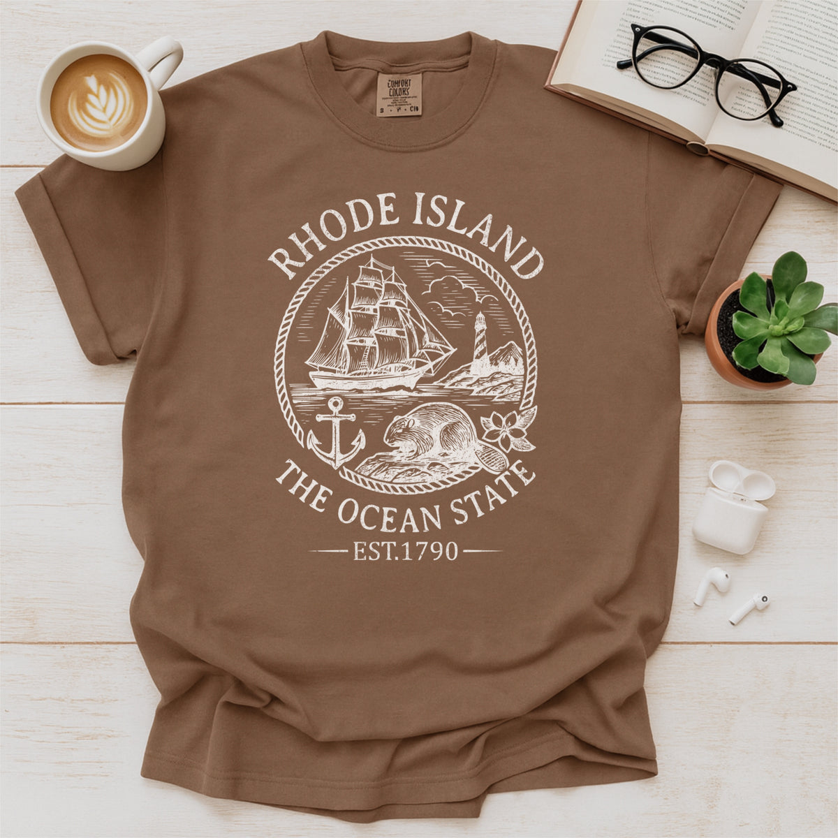 Rhode Island Vintage Ocean State Comfort Colors Souvenir T-Shirt