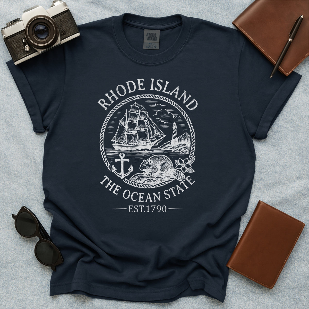 Rhode Island Vintage Ocean State Comfort Colors Souvenir T-Shirt