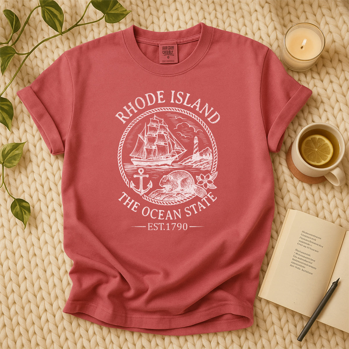 Rhode Island Vintage Ocean State Comfort Colors Souvenir T-Shirt
