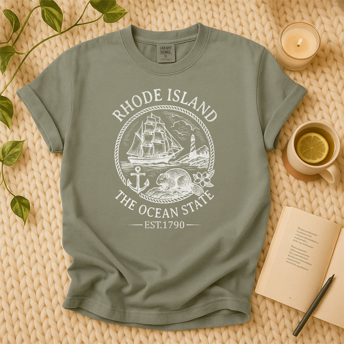 Rhode Island Vintage Ocean State Comfort Colors Souvenir T-Shirt