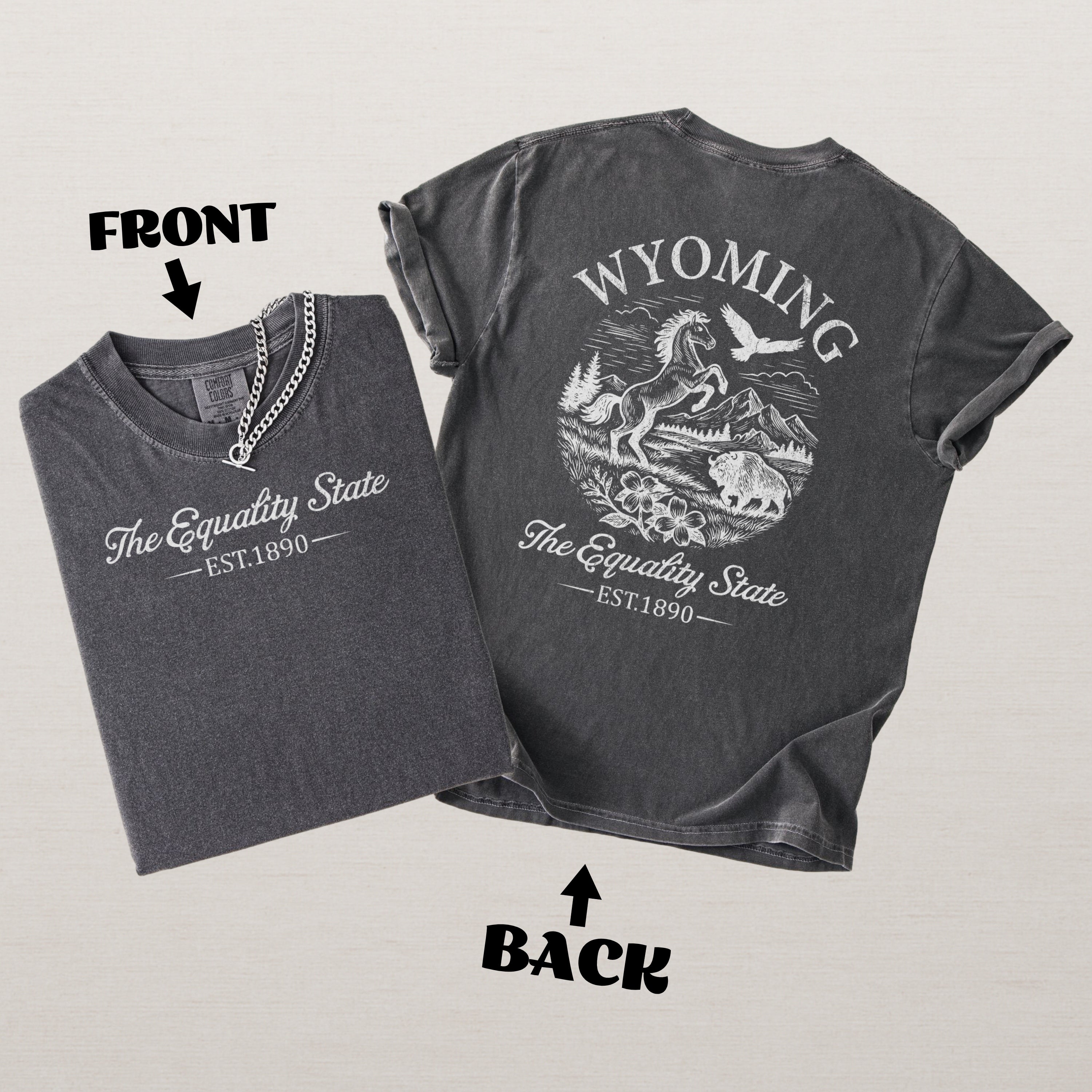 Wyoming Vintage Horse Equality State Comfort Colors Souvenir T-Shirt