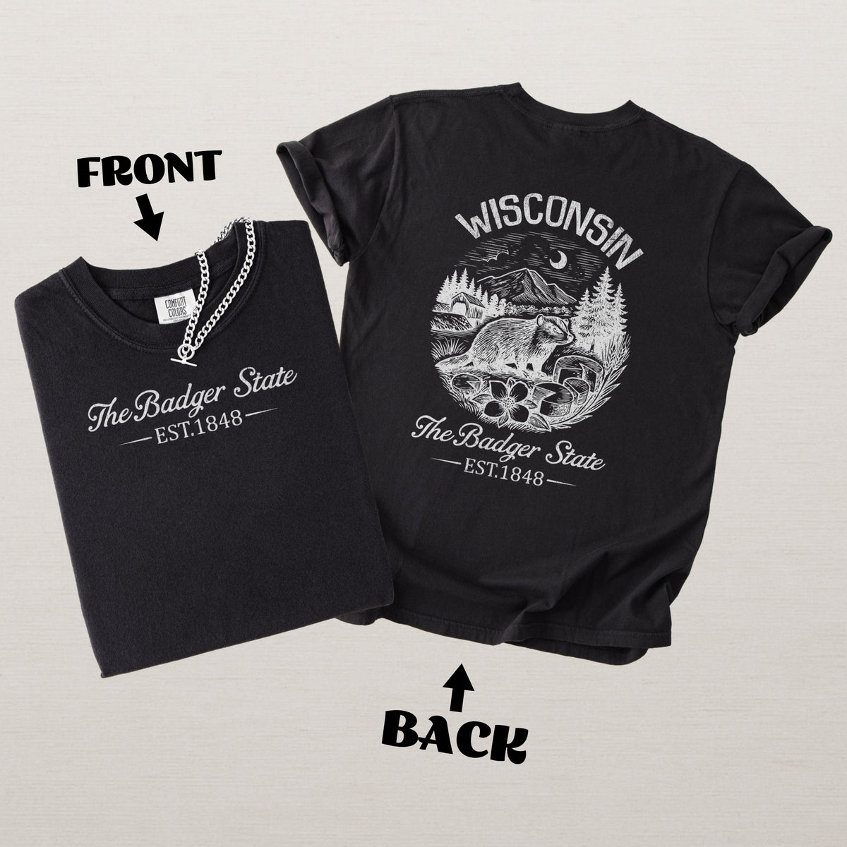 Wisconsin Souvenir Vintage Badger State Comfort Colors Souvenir T-Shirt
