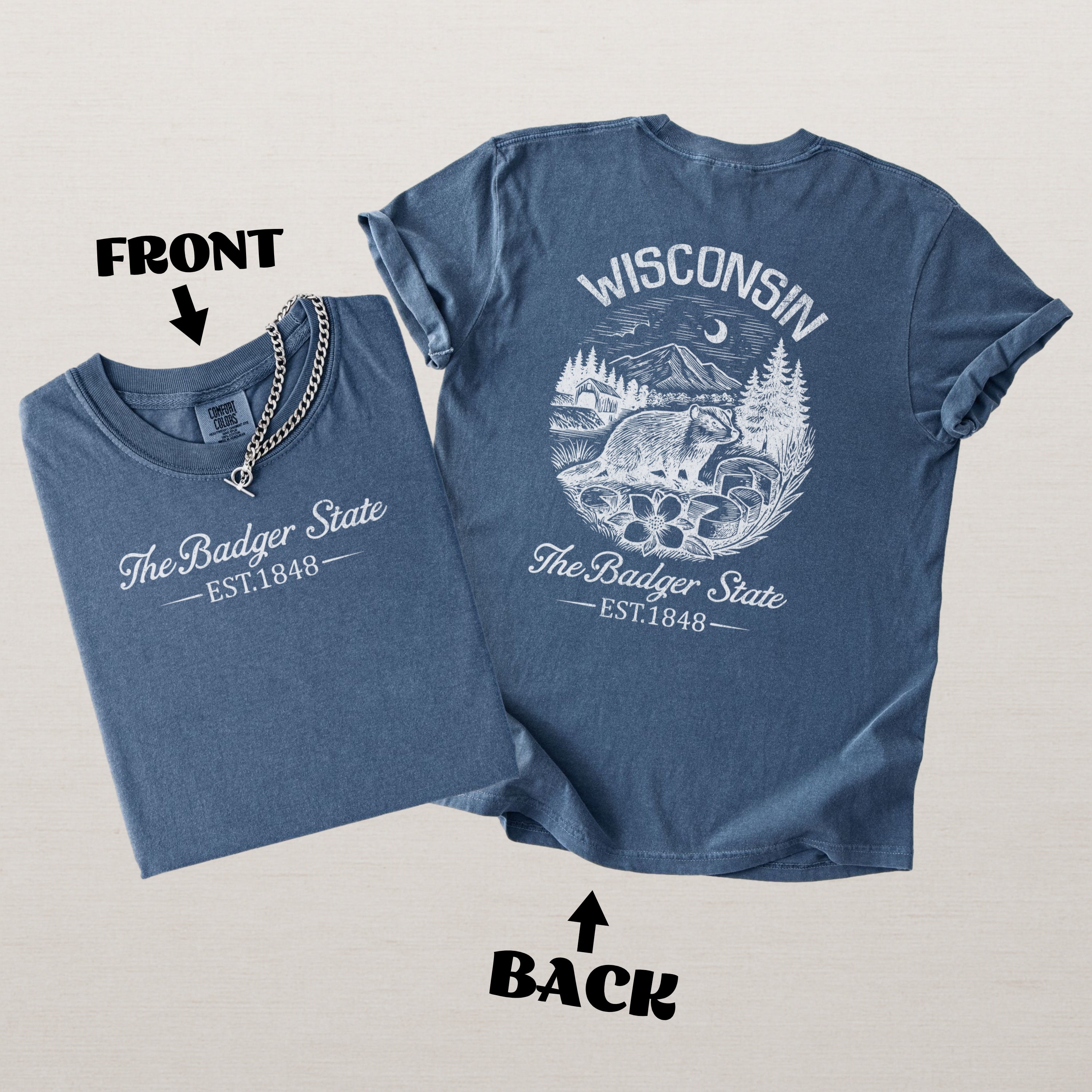 Wisconsin Souvenir Vintage Badger State Comfort Colors Souvenir T-Shirt