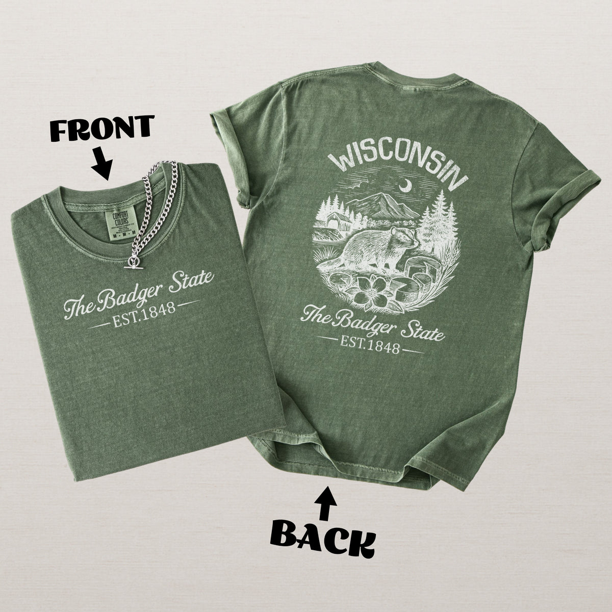 Wisconsin Souvenir Vintage Badger State Comfort Colors Souvenir T-Shirt