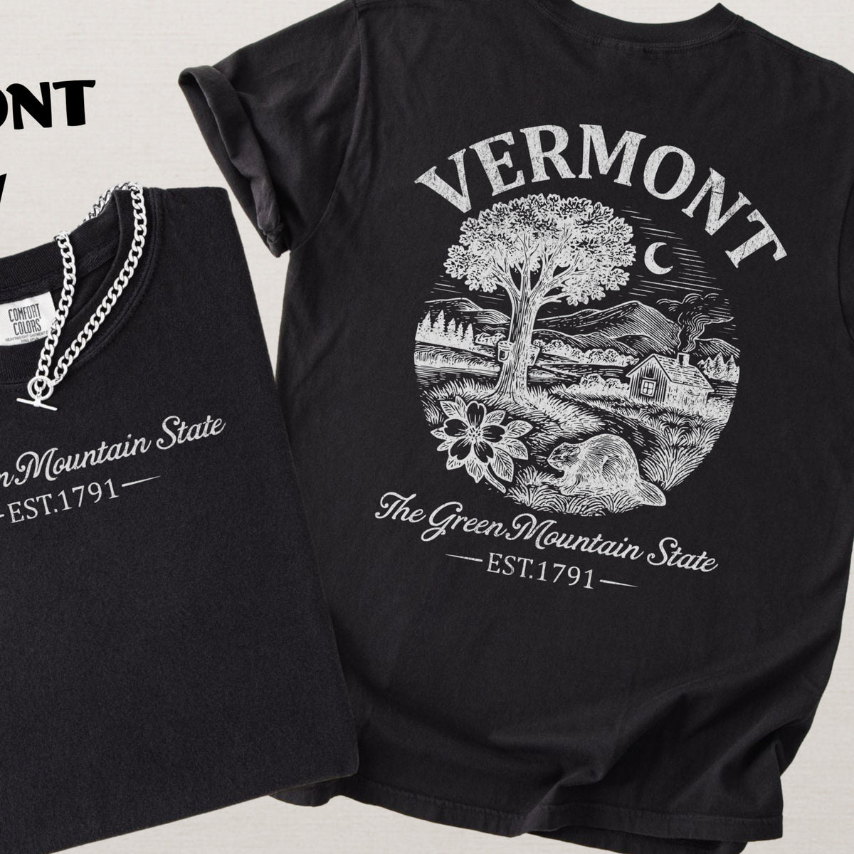 Vermont Vintage Green Mountain State Comfort Colors Souvenir T-Shirt