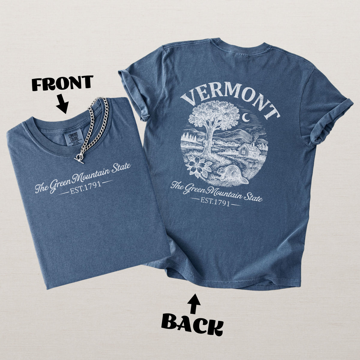 Vermont Vintage Green Mountain State Comfort Colors Souvenir T-Shirt