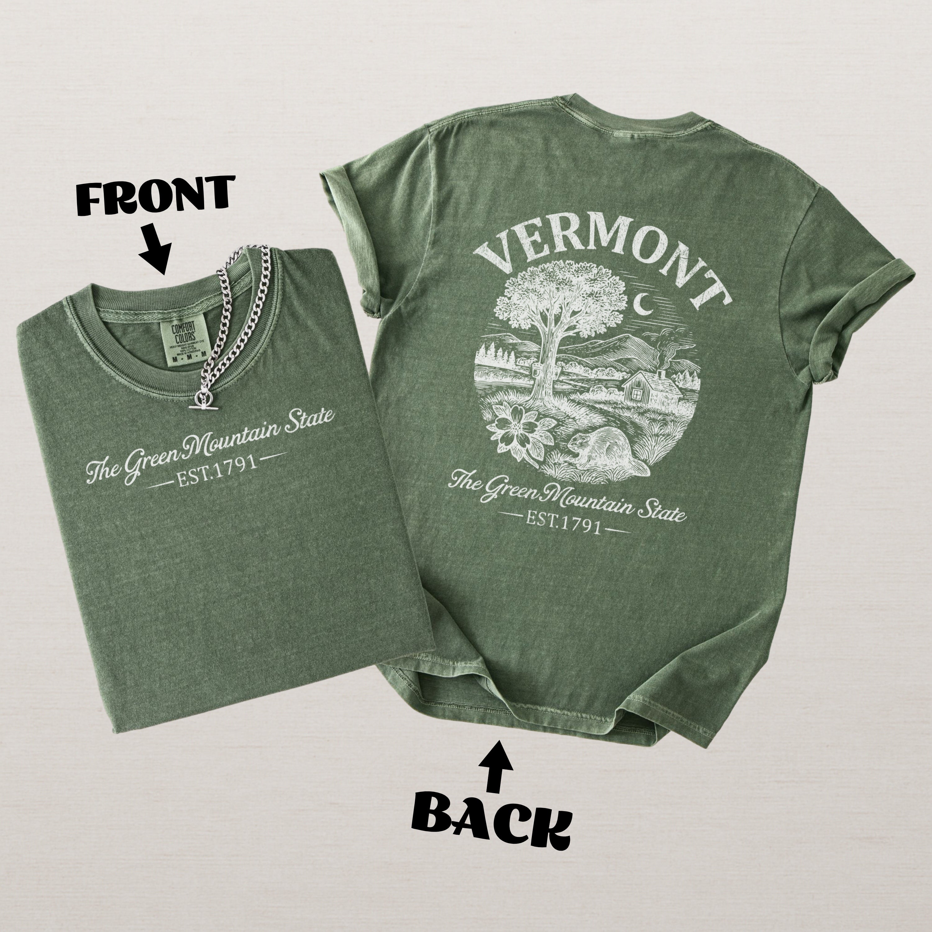 Vermont Vintage Green Mountain State Comfort Colors Souvenir T-Shirt