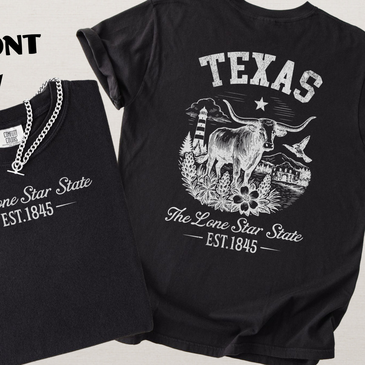 Texas Retro Lone Star Comfort Colors Souvenir T-Shirt
