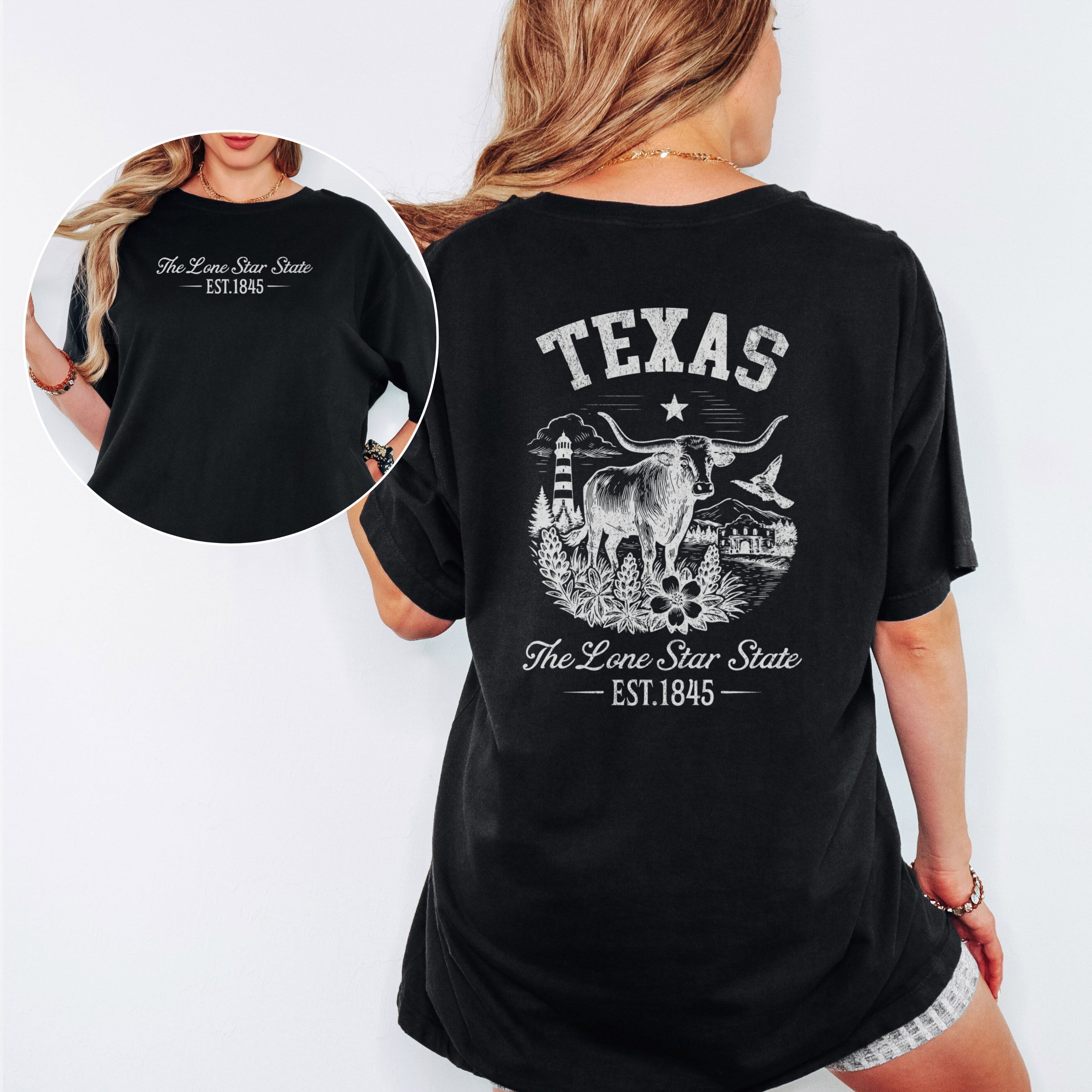 Texas Retro Lone Star Comfort Colors Souvenir T-Shirt
