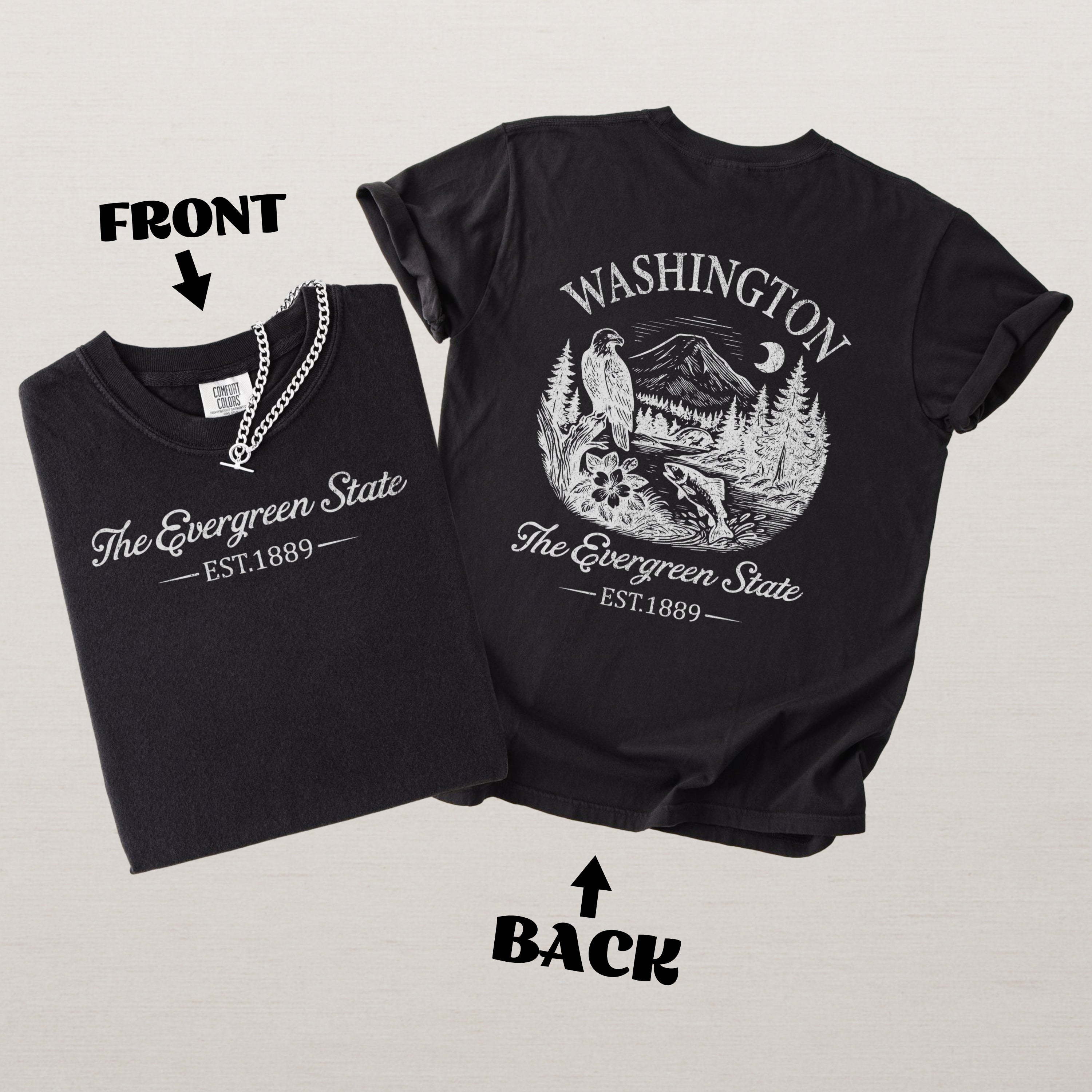 Washington Evergreen State Vintage Comfort Colors Souvenir T-Shirt