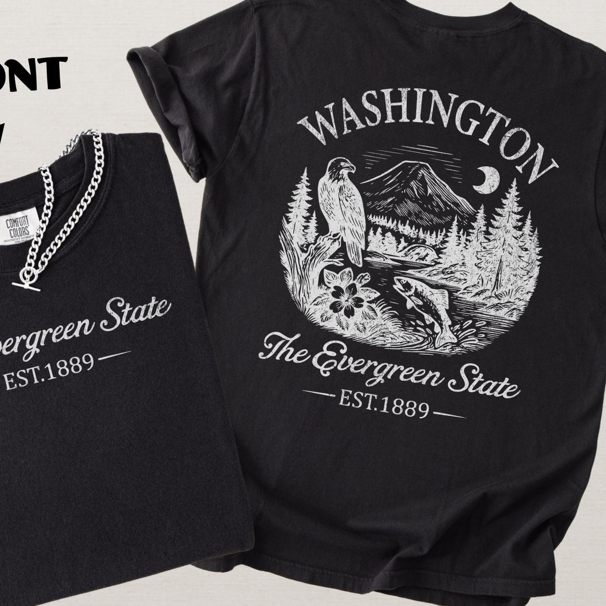 Washington Evergreen State Vintage Comfort Colors Souvenir T-Shirt