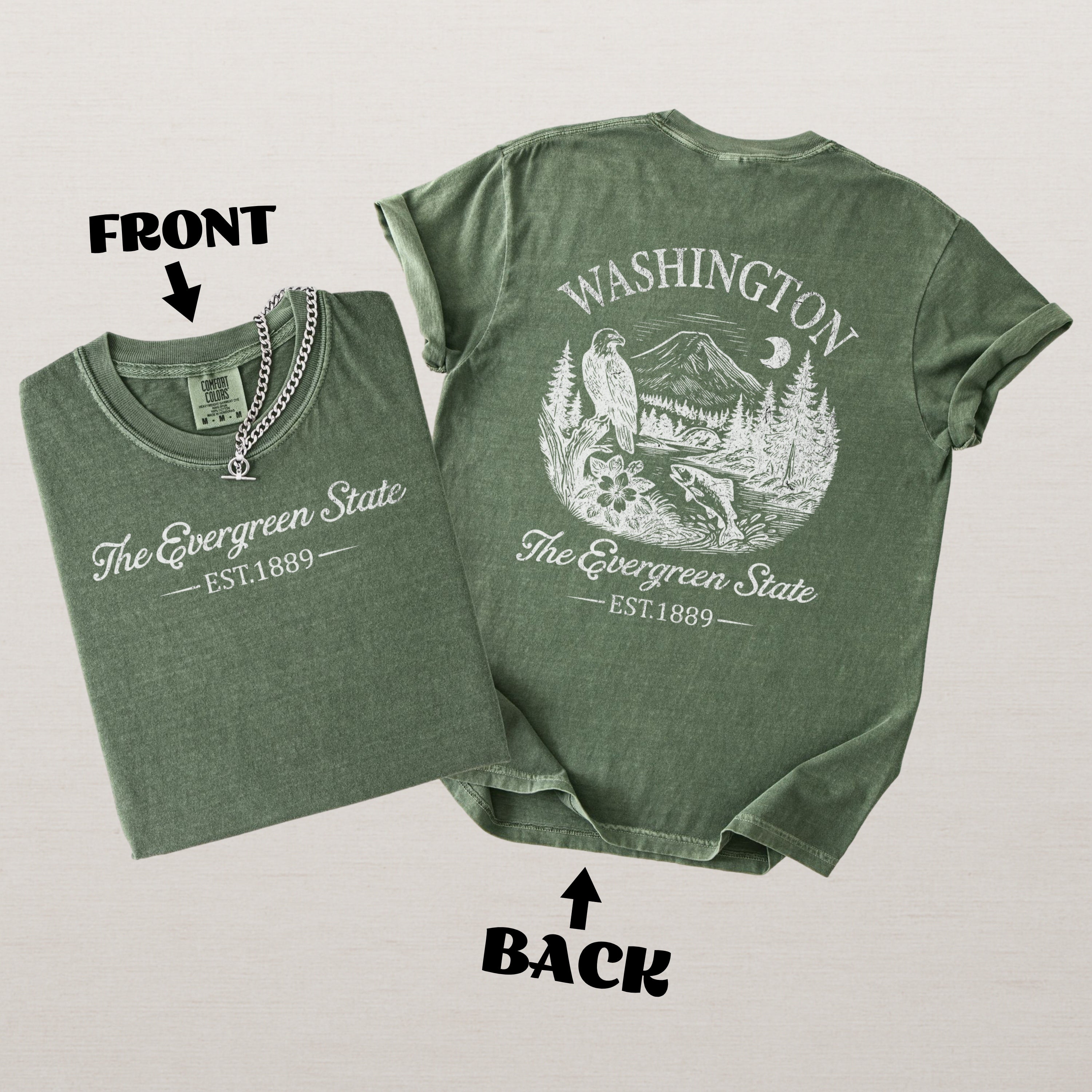 Washington Evergreen State Vintage Comfort Colors Souvenir T-Shirt