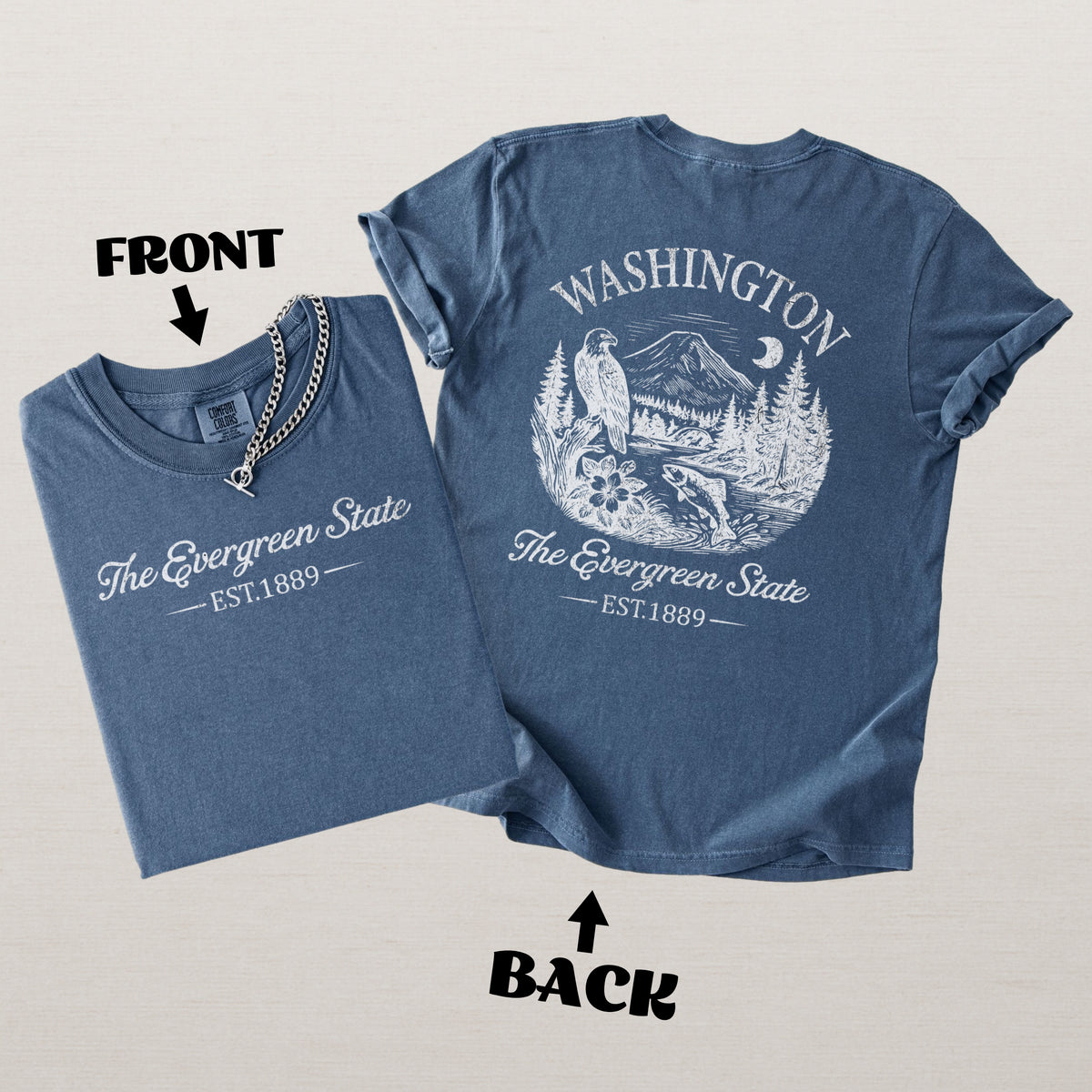 Washington Evergreen State Vintage Comfort Colors Souvenir T-Shirt