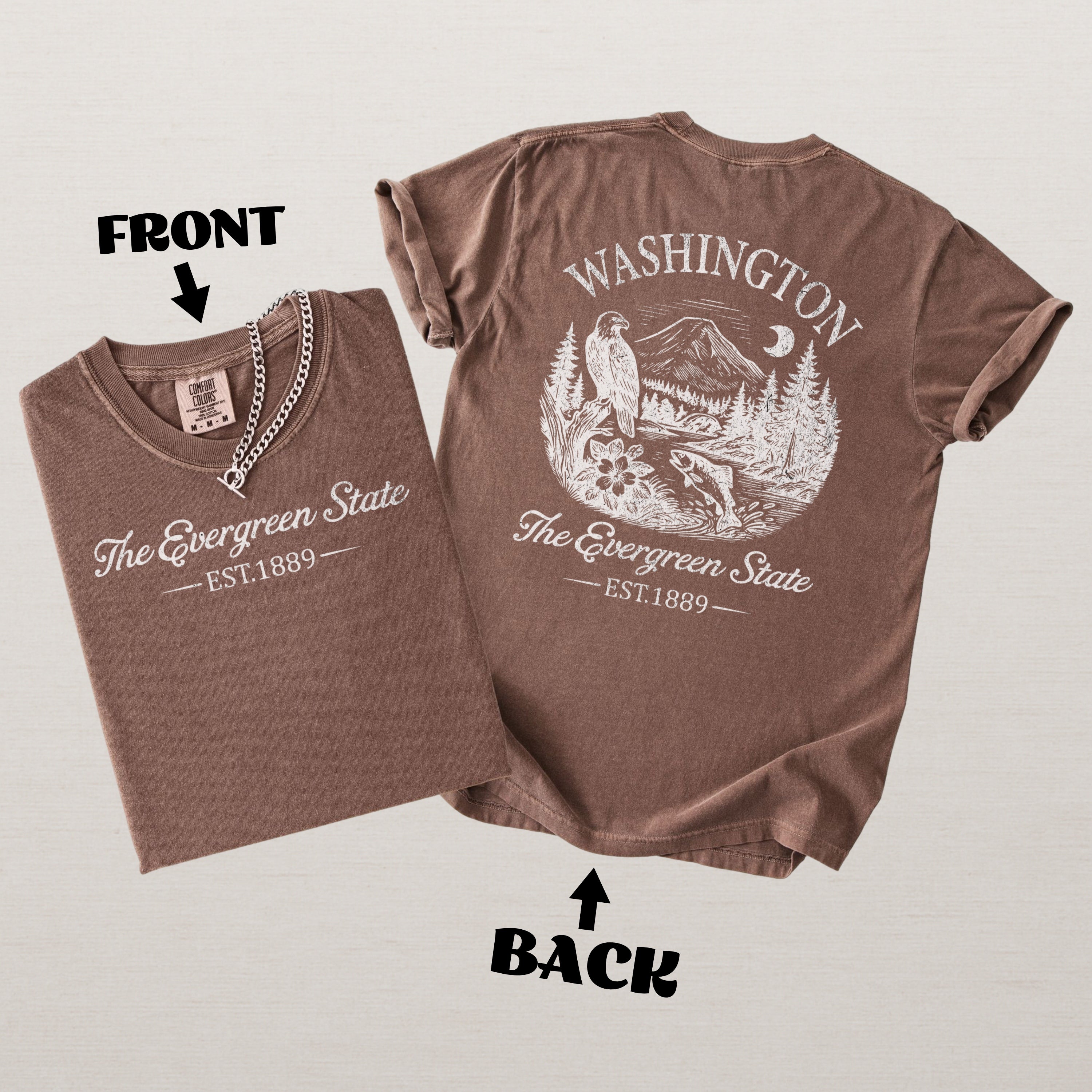 Washington Evergreen State Vintage Comfort Colors Souvenir T-Shirt