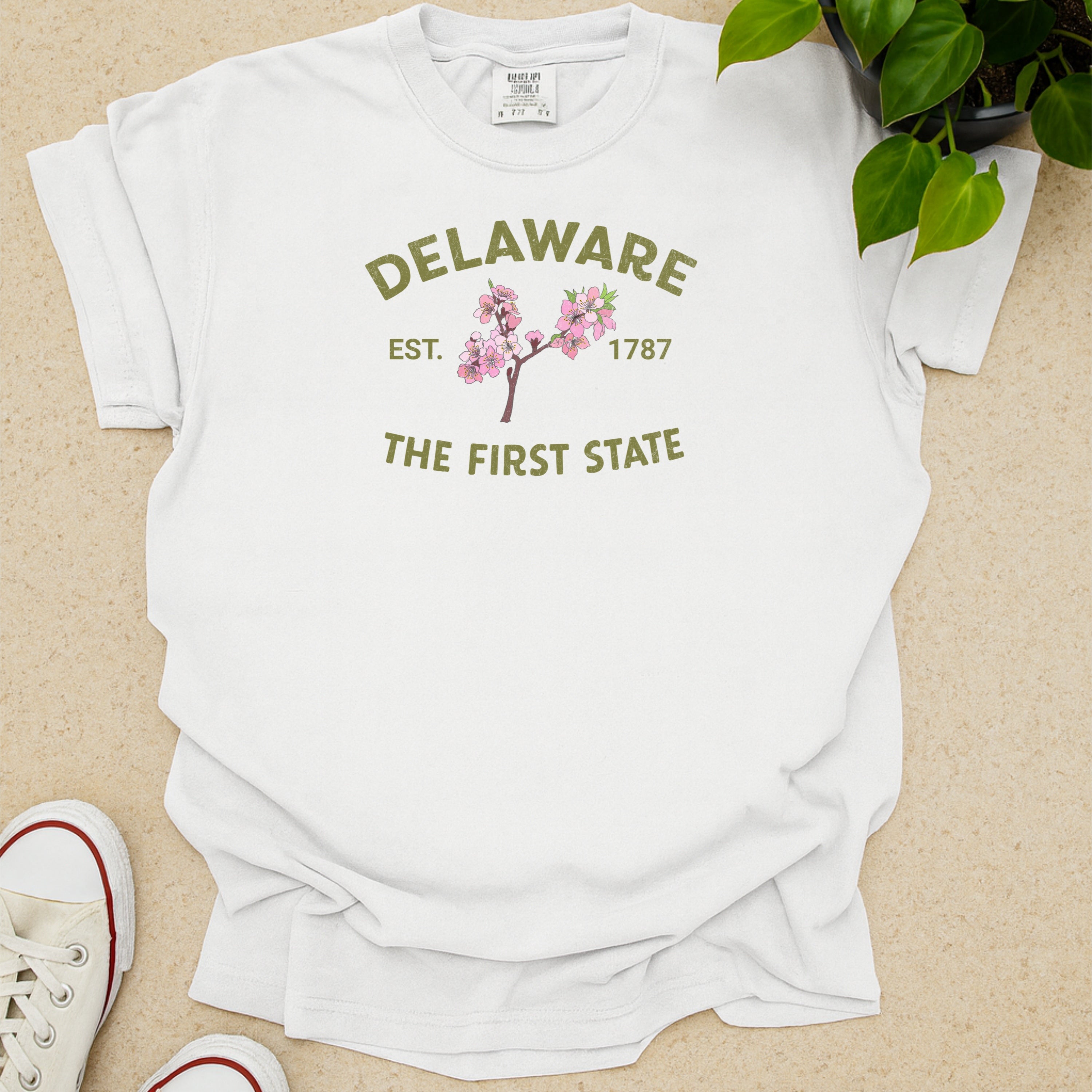Delaware State Flower Peach Blossom Comfort Colors T-Shirt