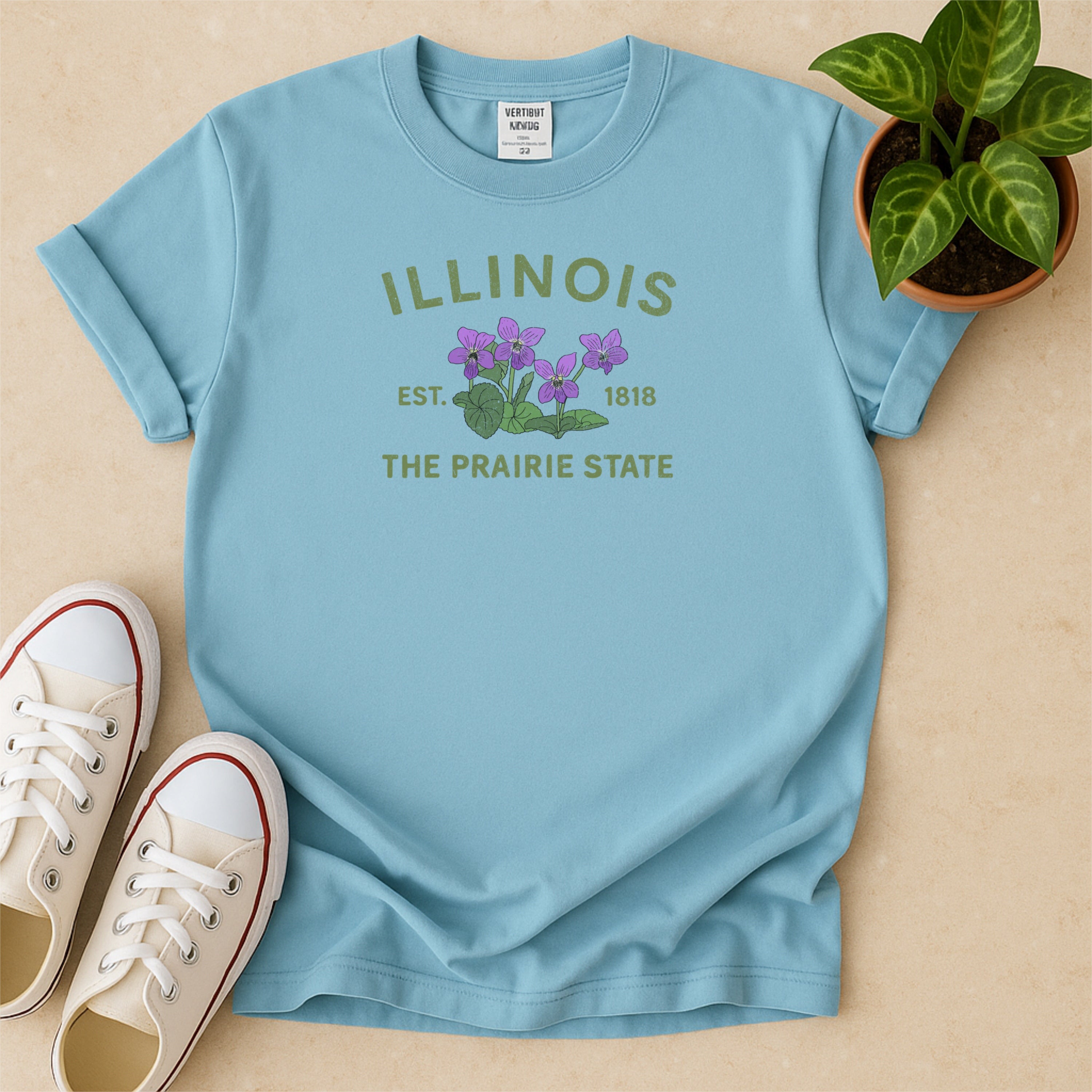 Illinois State Flower Violet Comfort Colors Souvenir T-Shirt