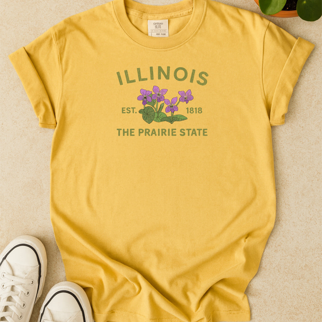 Illinois State Flower Violet Comfort Colors Souvenir T-Shirt