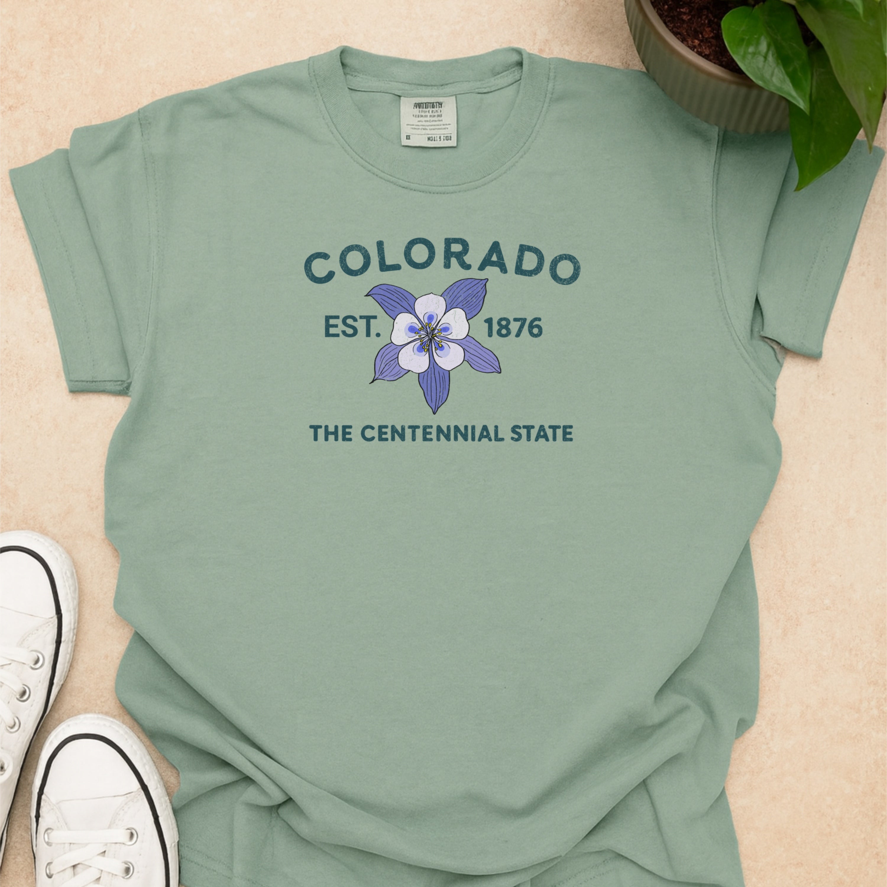 Colorado State Flower Rocky Mountain Columbine Comfort Colors Souvenir T-Shirt