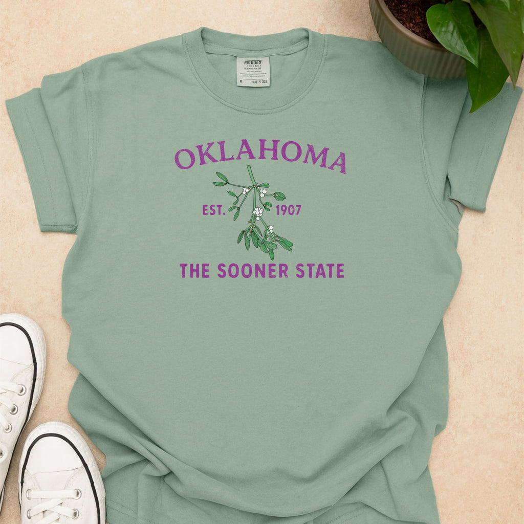 Oklahoma State Flower Mistletoe Comfort Colors Souvenir T-Shirt