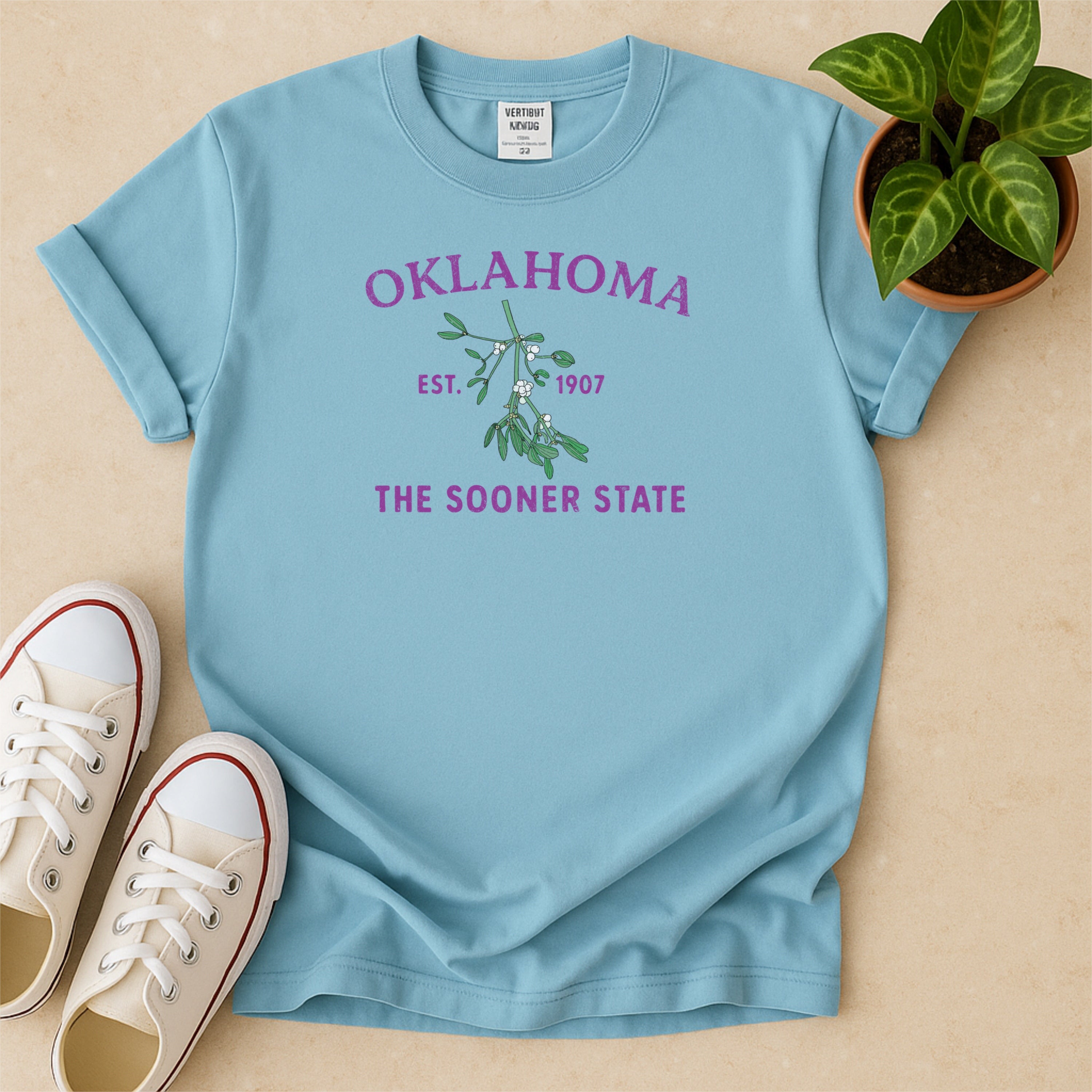 Oklahoma State Flower Mistletoe Comfort Colors Souvenir T-Shirt