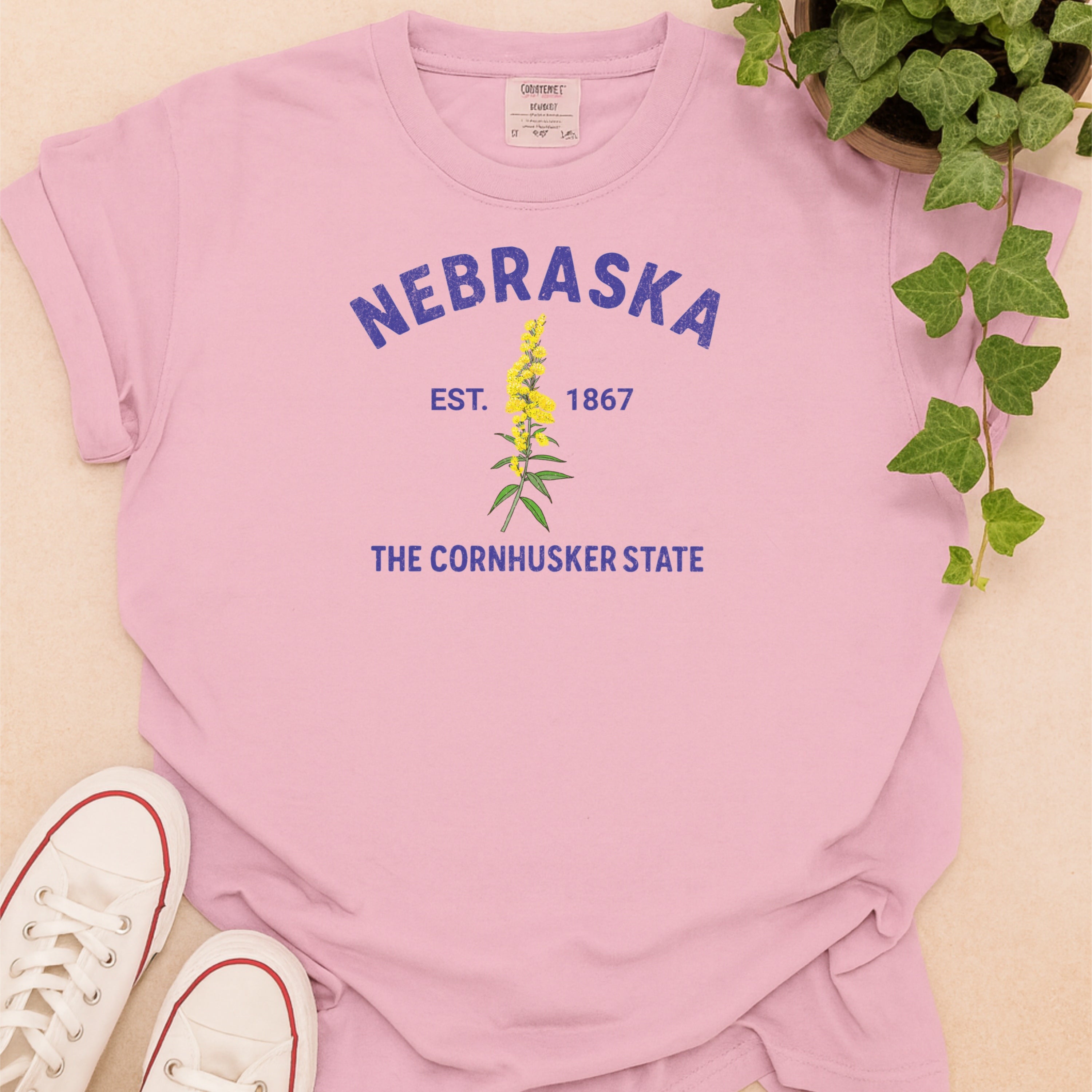 Nebraska State Flower Goldenrod Comfort Colors Souvenir T-Shirt
