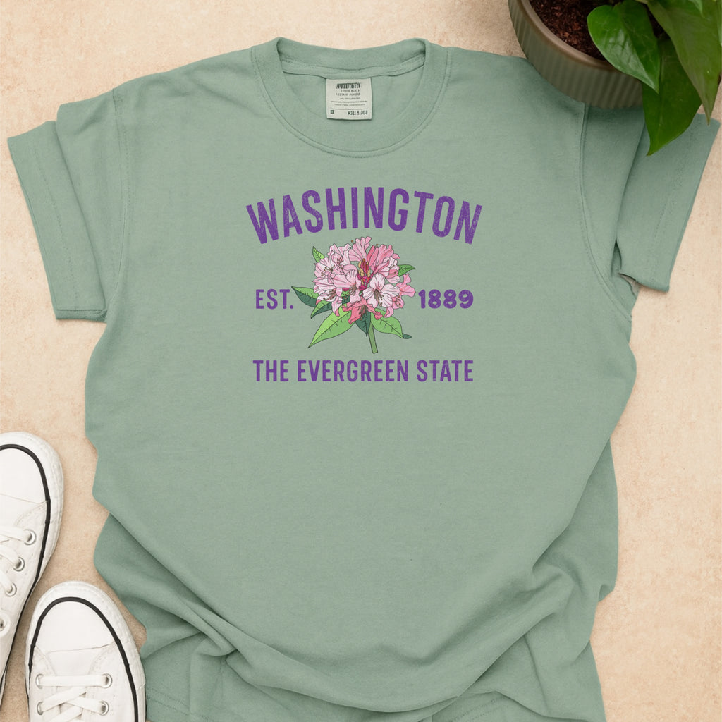 Washington State Flower Rhododendron Comfort Colors Souvenir T-Shirt
