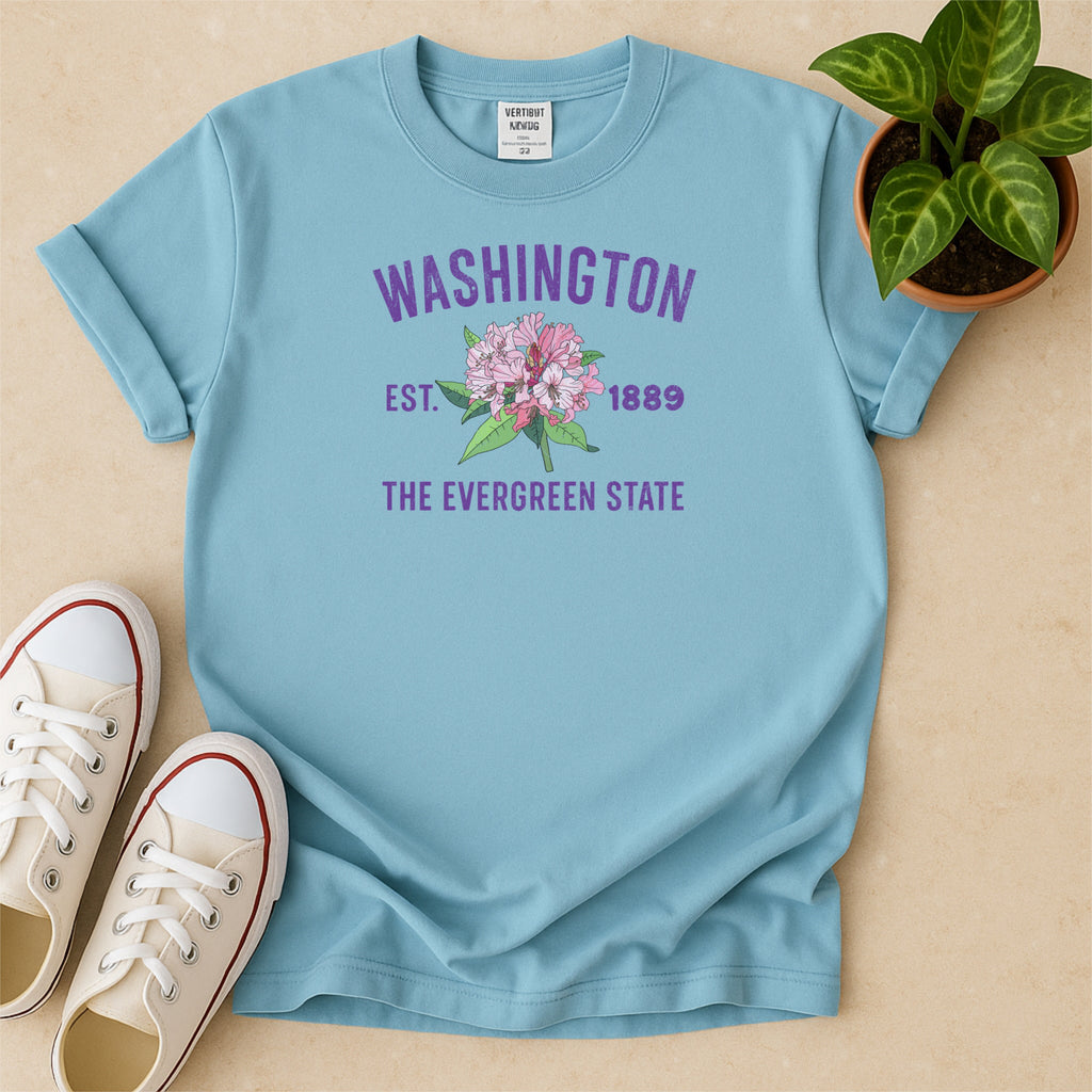 Washington State Flower Rhododendron Comfort Colors Souvenir T-Shirt